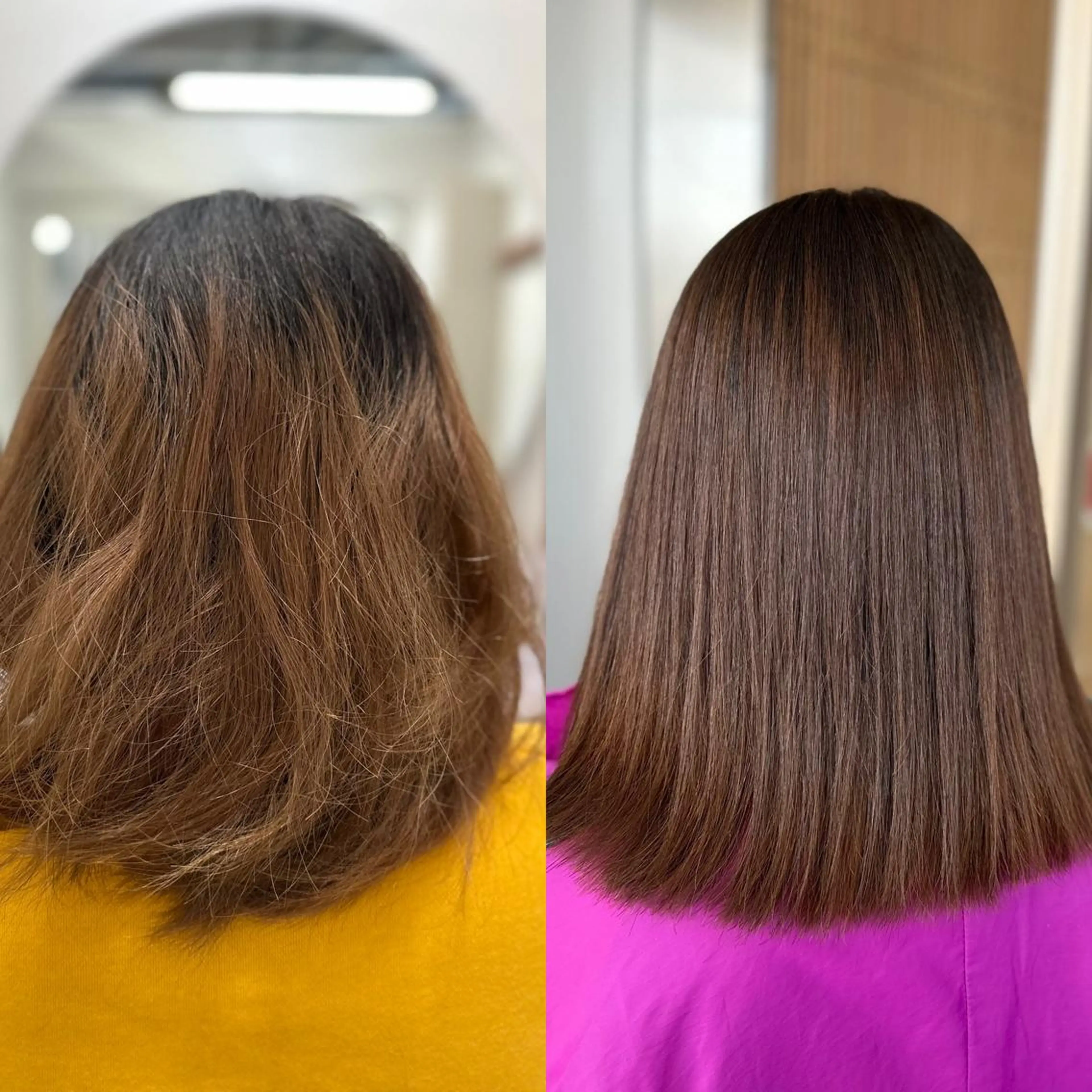 ミディアム カット ヘアカラー 縮毛矯正 トリートメント JYO 髪質改善専門家のヘアスタイル