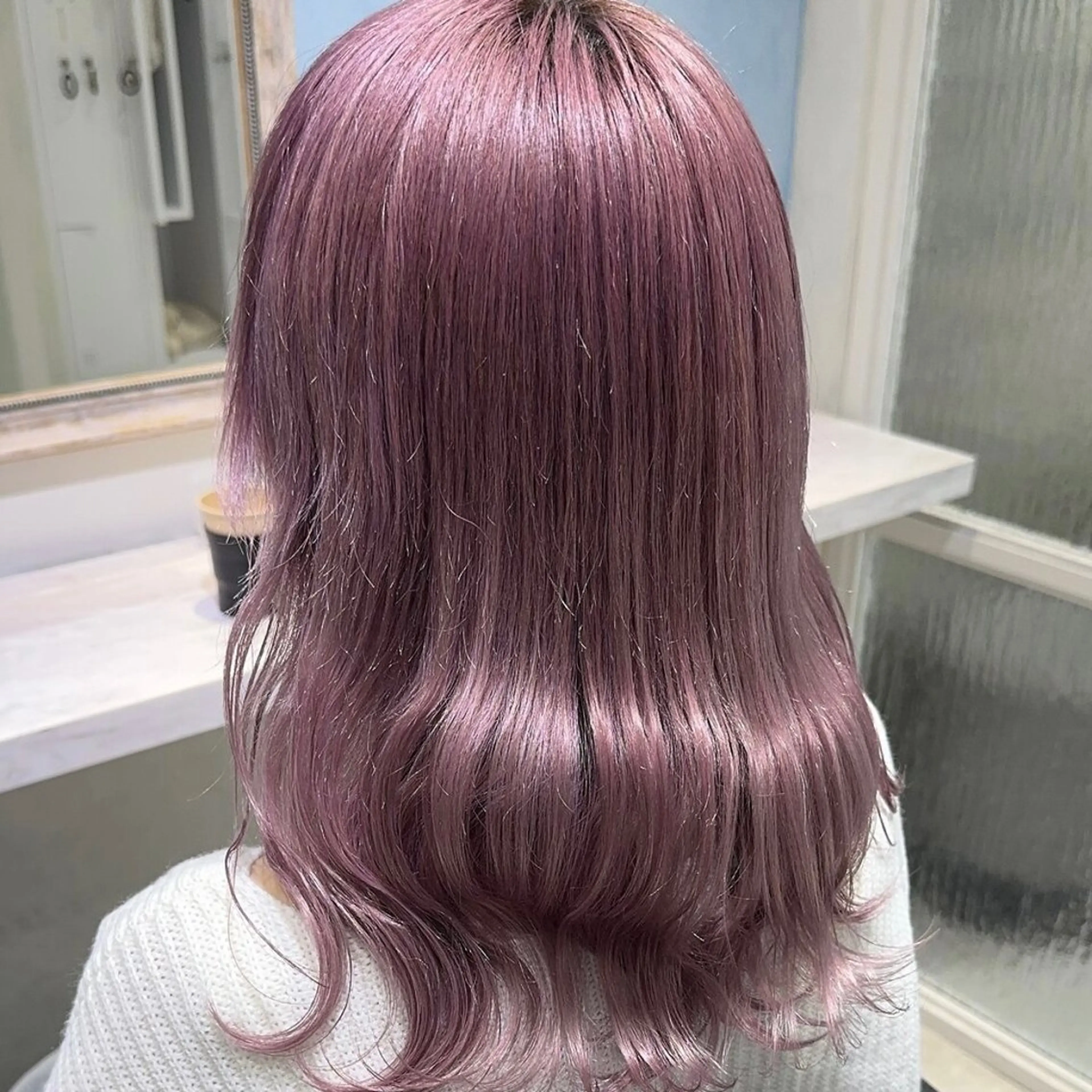 ロング カラー ブリーチ ハイトーンカラー ラベンダーカラー ラベンダーピンク ピンクカラー 💖ブリーチ/暖色 𝐘𝐮𝐢💖のヘアスタイル
