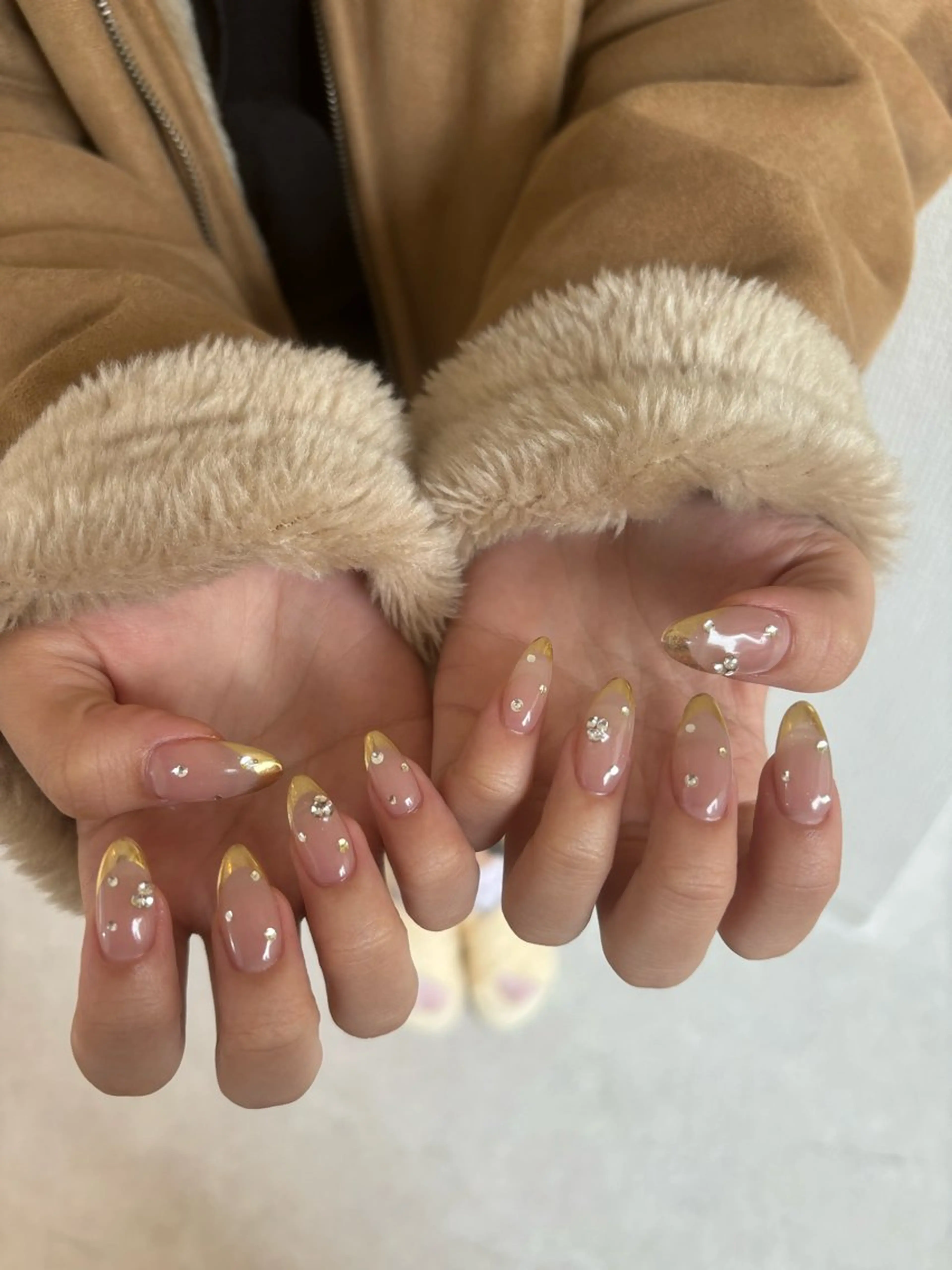 ネイル フレンチネイル ゴールド ミラーネイル ハンドネイル Hanana Nail所属・Hanana Nail Hanaのネイルデザイン