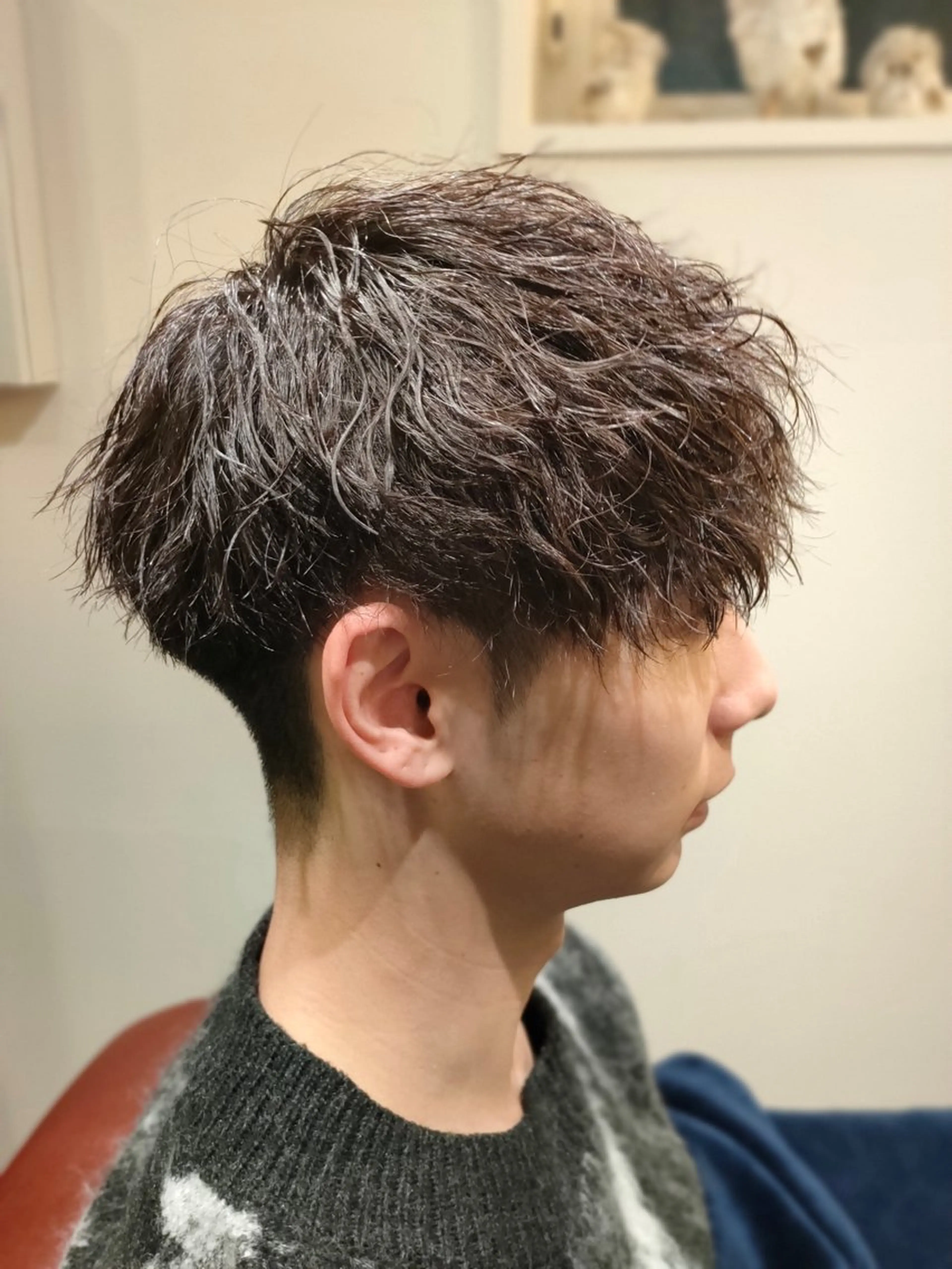 ショート パーマ メンズ マッシュ メンズパーマ 波巻きパーマ メンズ/ケアパーマ /hayashiのヘアスタイル