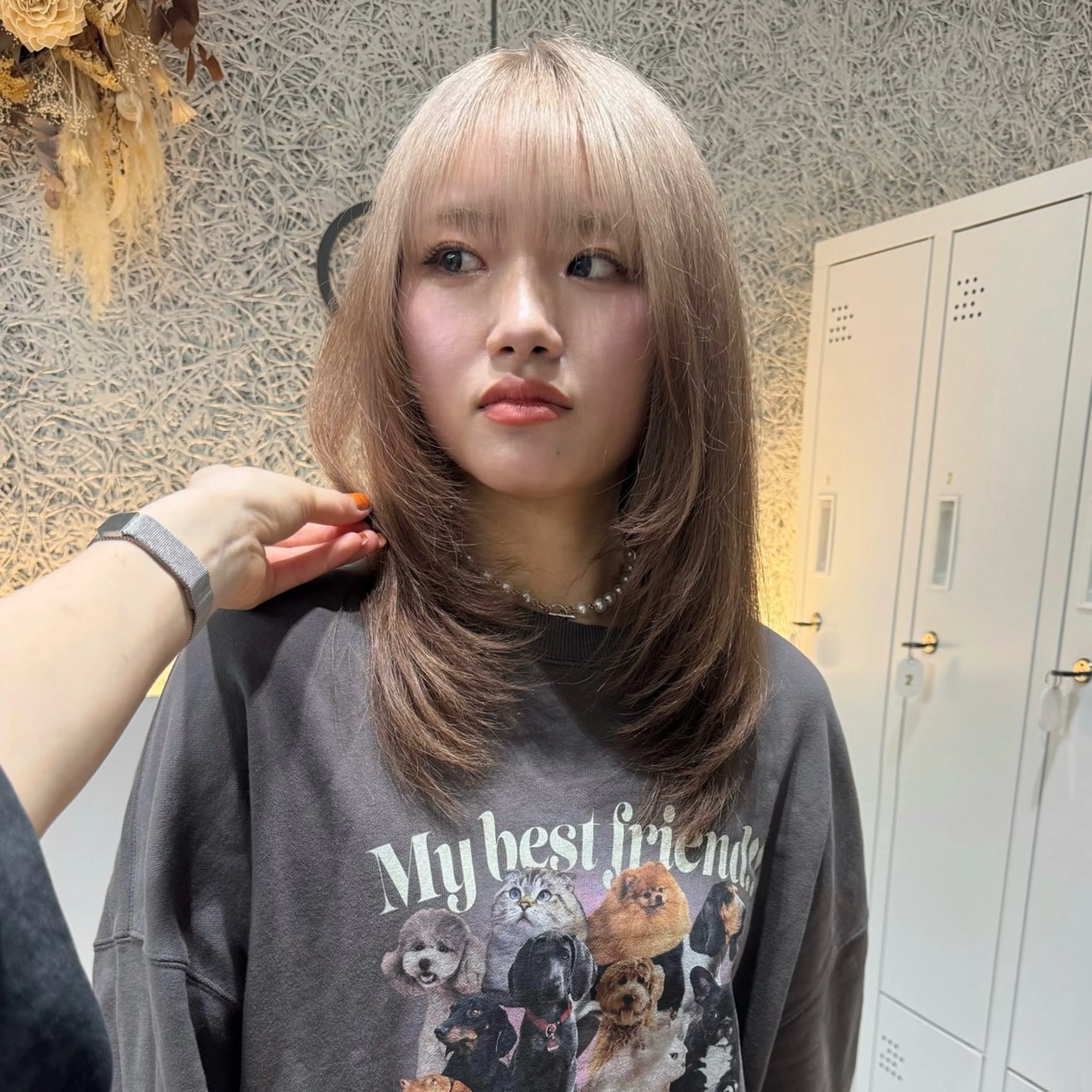 ロング カラー ブリーチ ブラウンカラー カット ヘアカラー トリートメント ブリーチカラー/ mapiのヘアスタイル