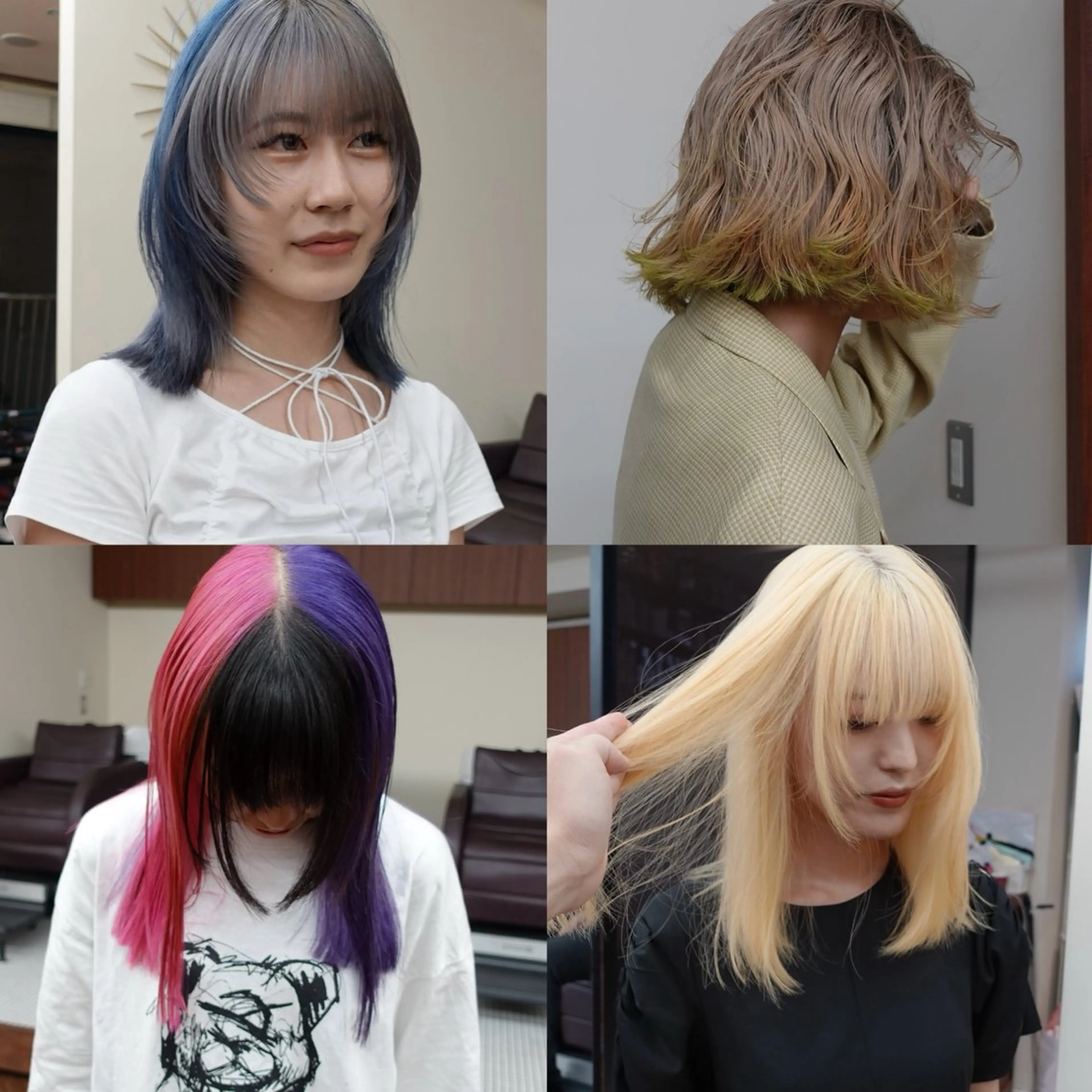ミディアム カラー ブリーチ ブロンド ケアブリーチ 透明感カラー ダブルカラー カット ヘアカラー トリートメント ニュアンスレイヤー ハイトーンカラーのヘアスタイル