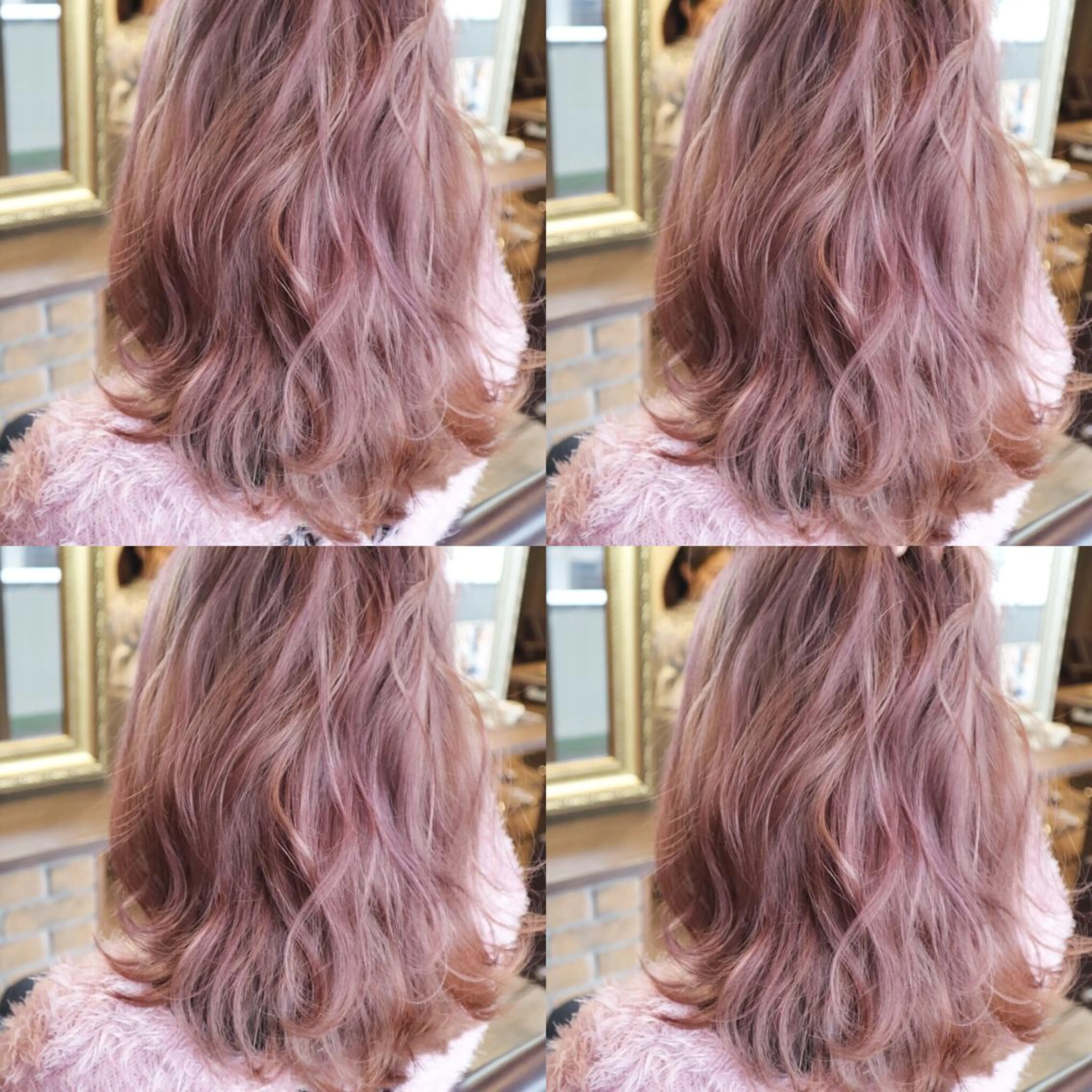 ミディアム カラー グレージュ ピンクカラー ヘアカラー トリートメント JIL BLAN 京都のヘアスタイル