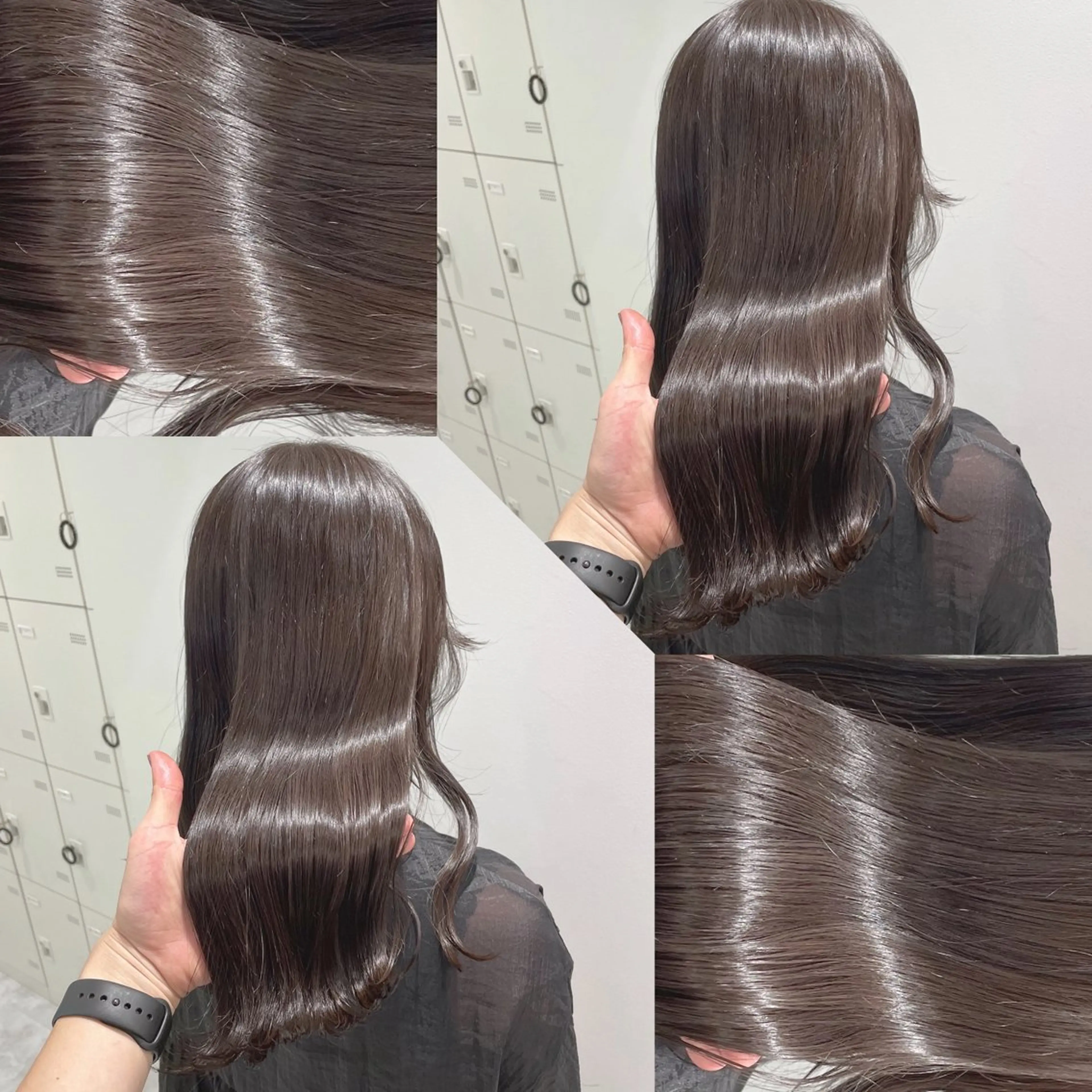 ミディアム カラー ヘアアレンジ 韓国風ベージュ🤎 赤みなし🌿横浜🤎のヘアスタイル