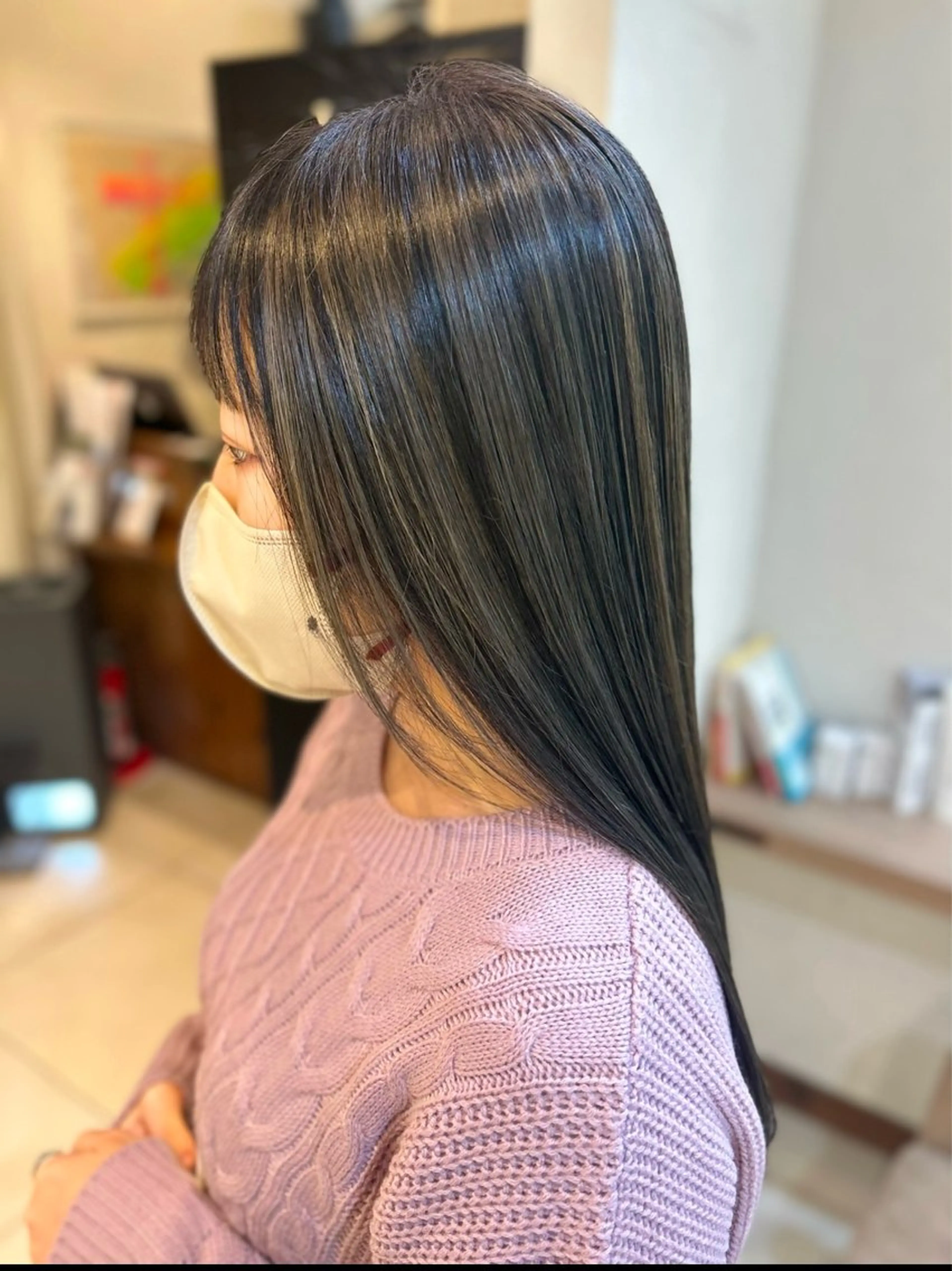 ロング カラー カット 縮毛矯正 トリートメント 艶質改善/縮毛矯正 ササキナツミのヘアスタイル