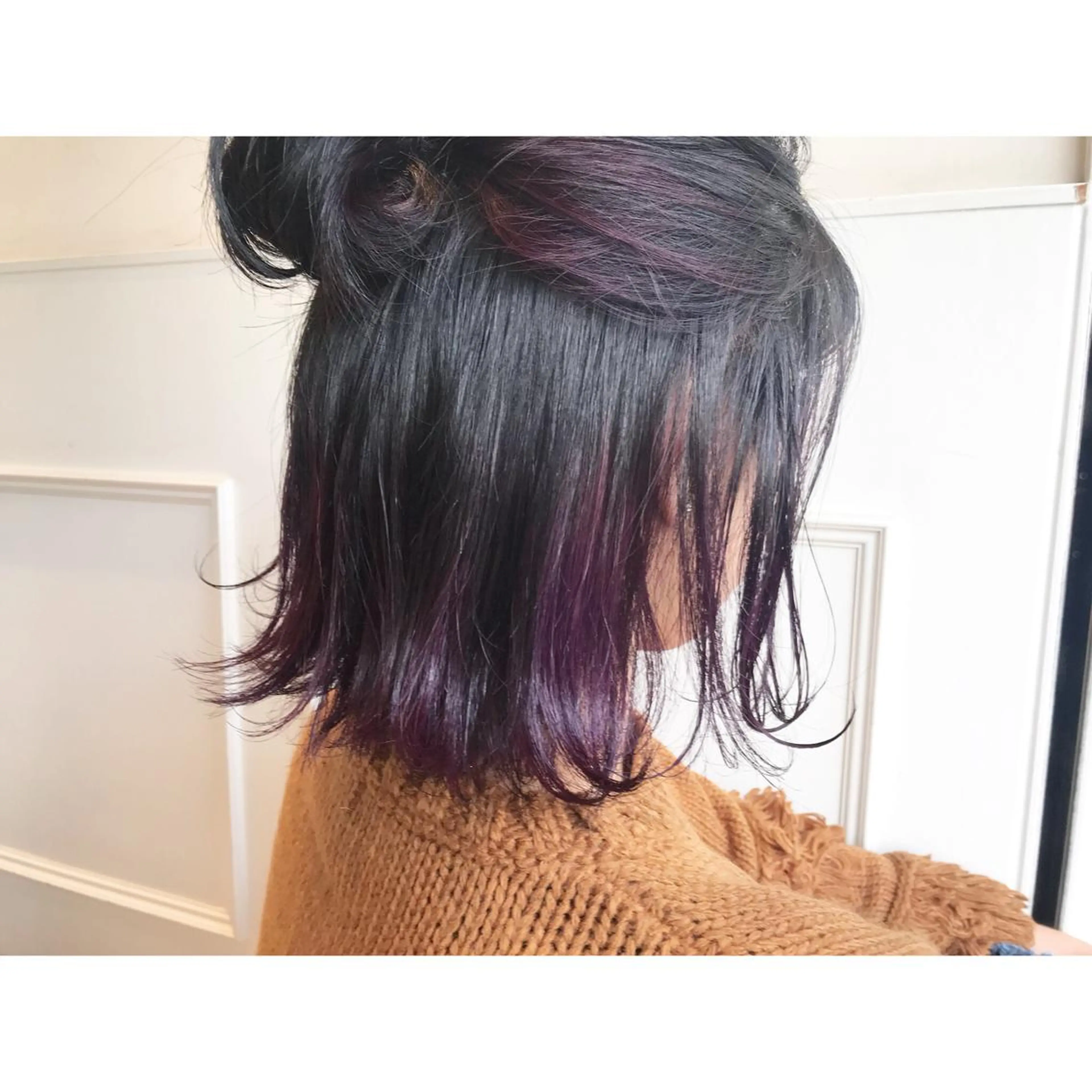 ショート カラー 黒髪 インナーカラー ヘアカラー Musiiik hairのヘアスタイル