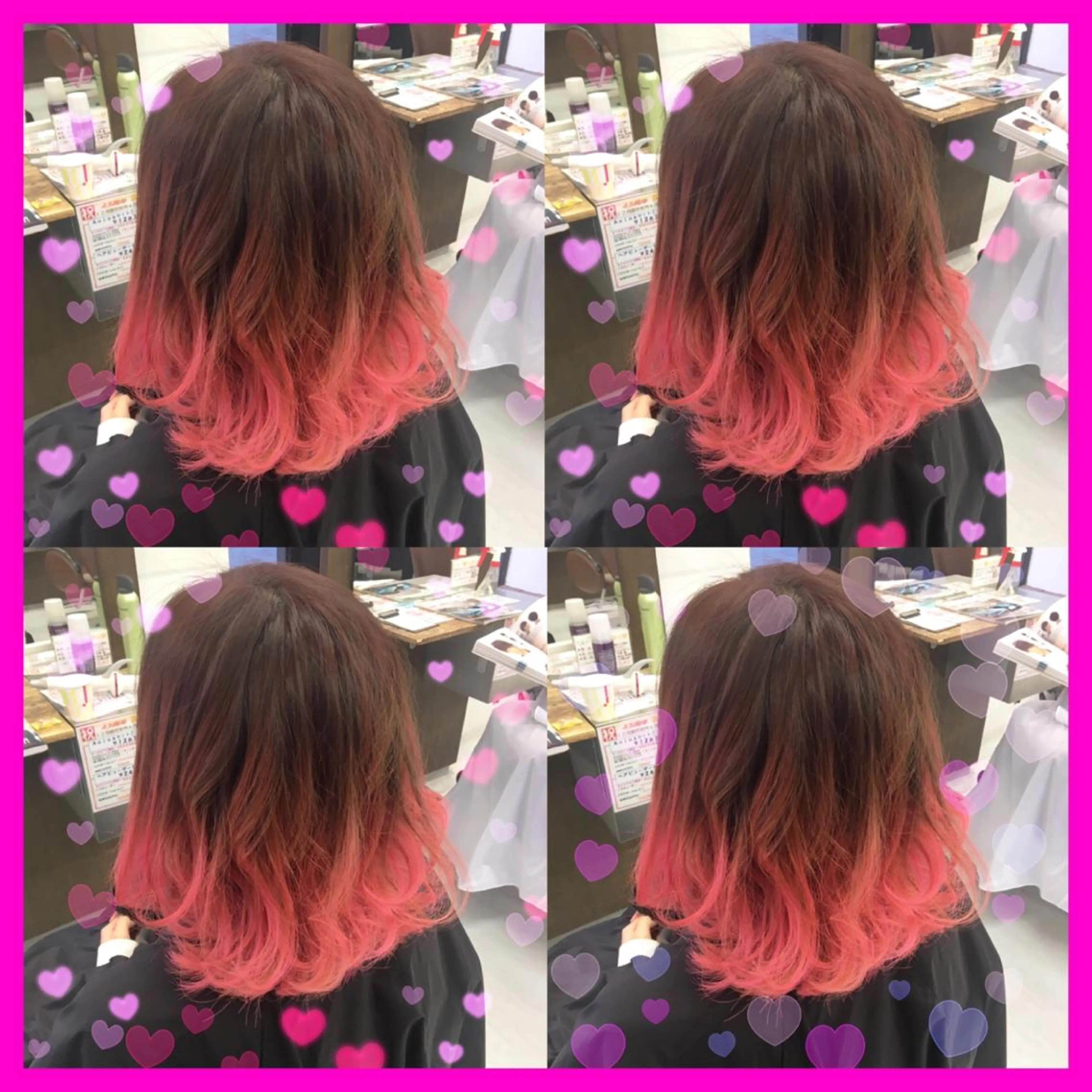 ショート ミディアム カラー ブリーチ グラデーションカラー ピンクカラー 韓国ヘア得意❤︎森澤 悠佳のヘアスタイル
