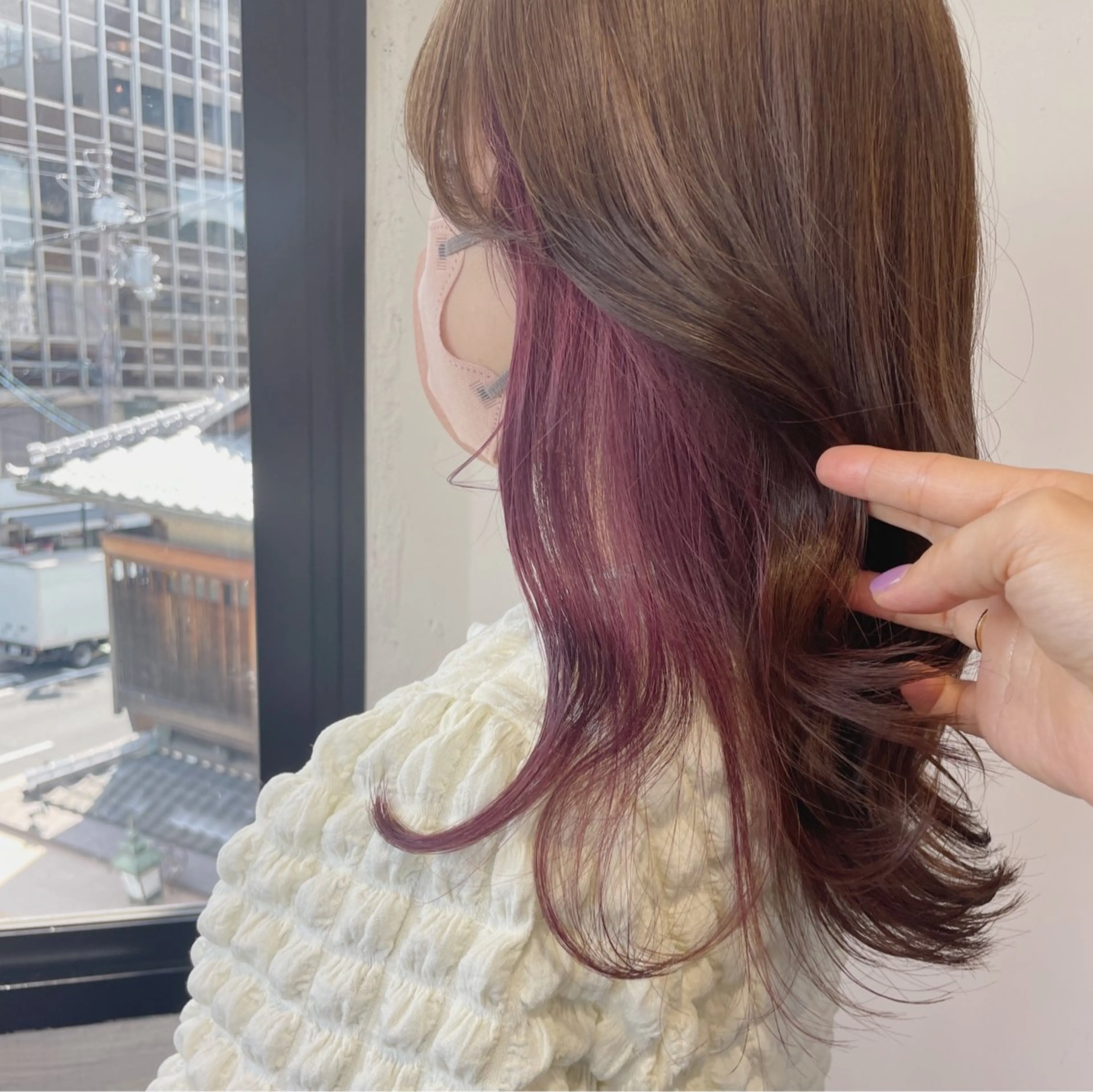 セミロング カラー インナーカラー カット ヘアカラー 似合わせヘア🤍 面田法子のヘアスタイル