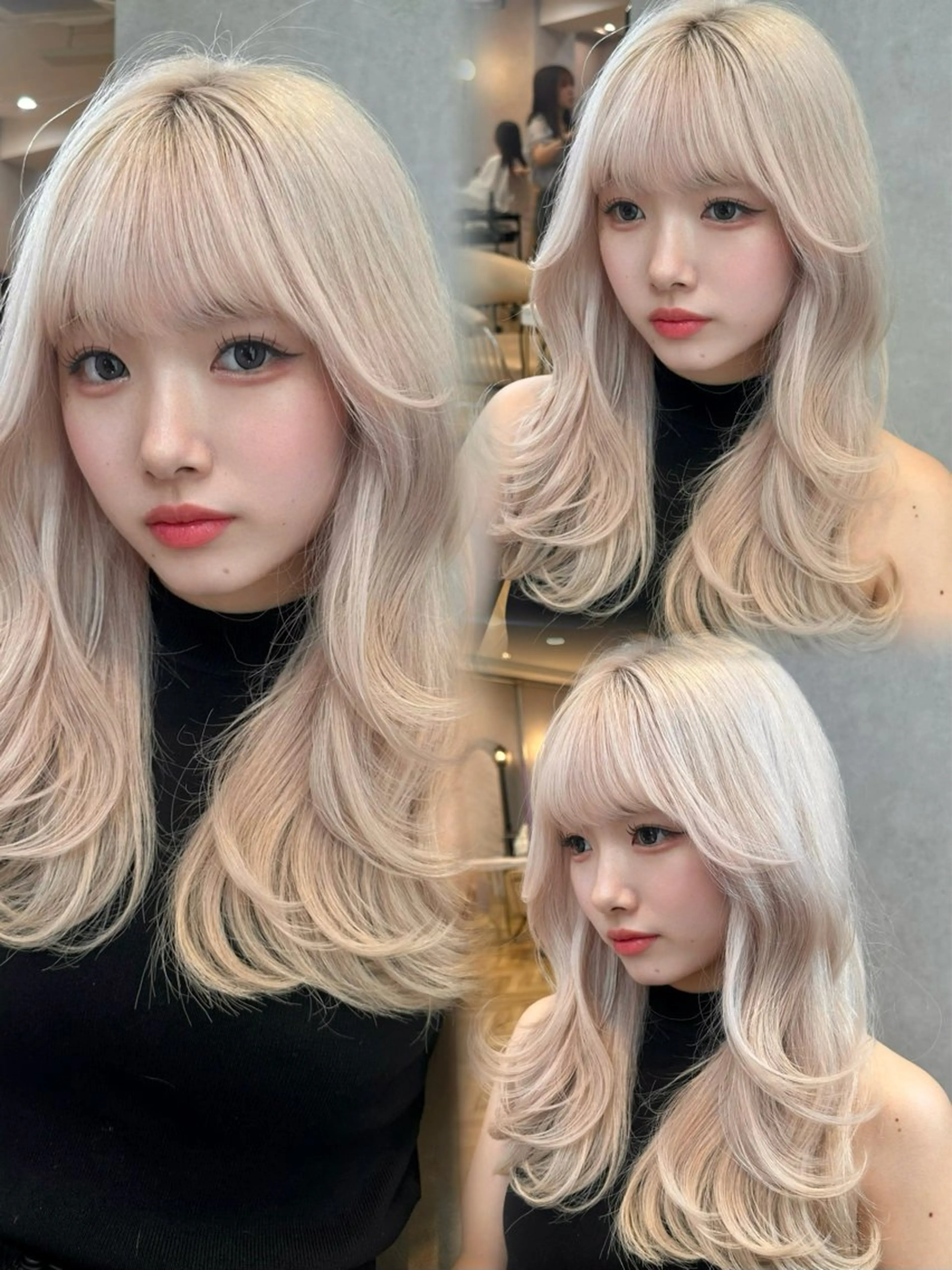 セミロング 顔周りカット 韓国風ヘア レイヤーカット カット ヘアカラー トリートメント ヘアセット 銀座副店長/レイヤー /韓国ヘア/髪質改善のヘアスタイル