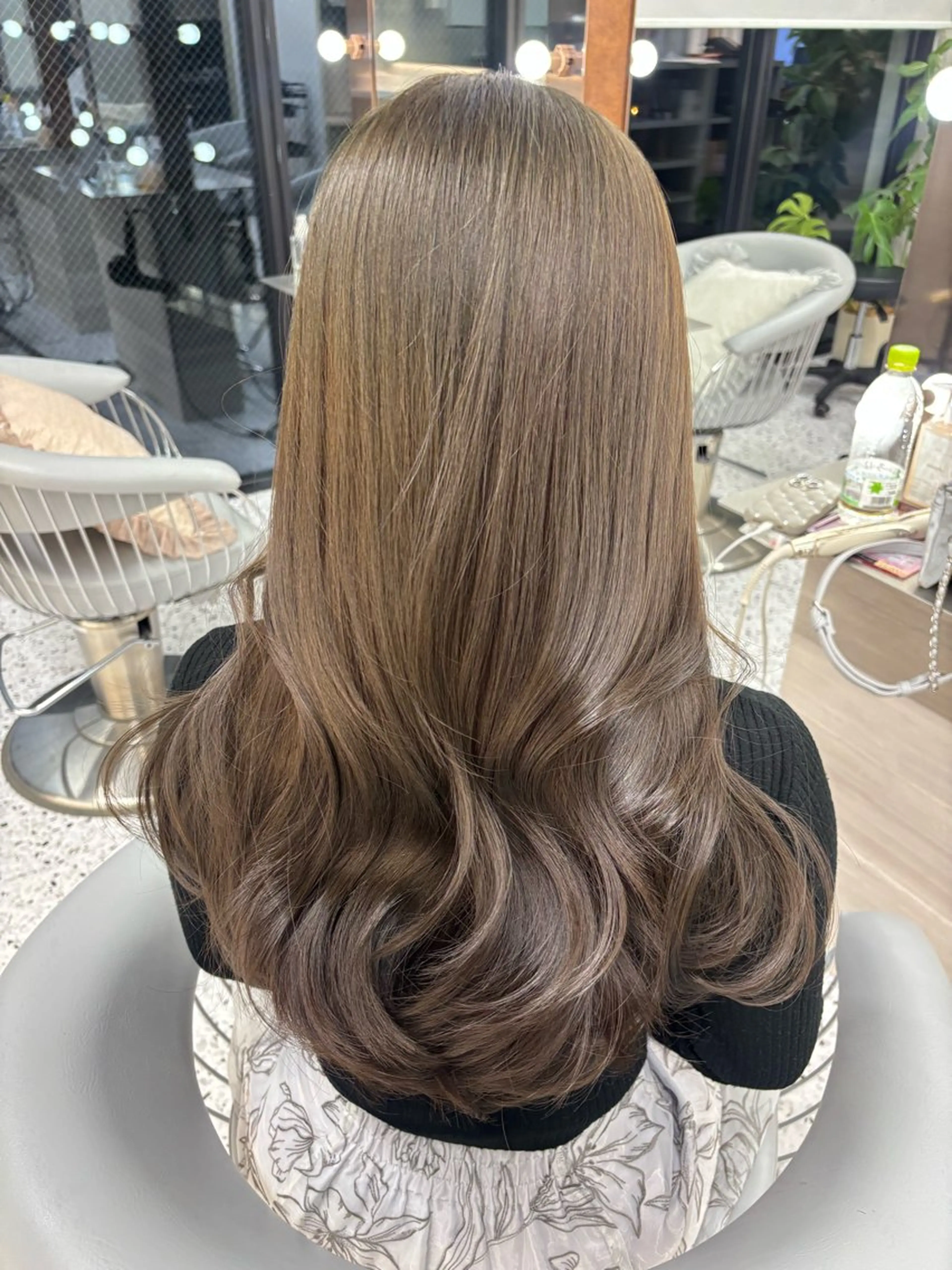 ロング カラー ベージュカラー ブリーチ ダブルカラー ブリーチなしカラー オリーブベージュ ヘアカラー 🍒ブリーチなしカラ ー／Sakura🍒のヘアスタイル