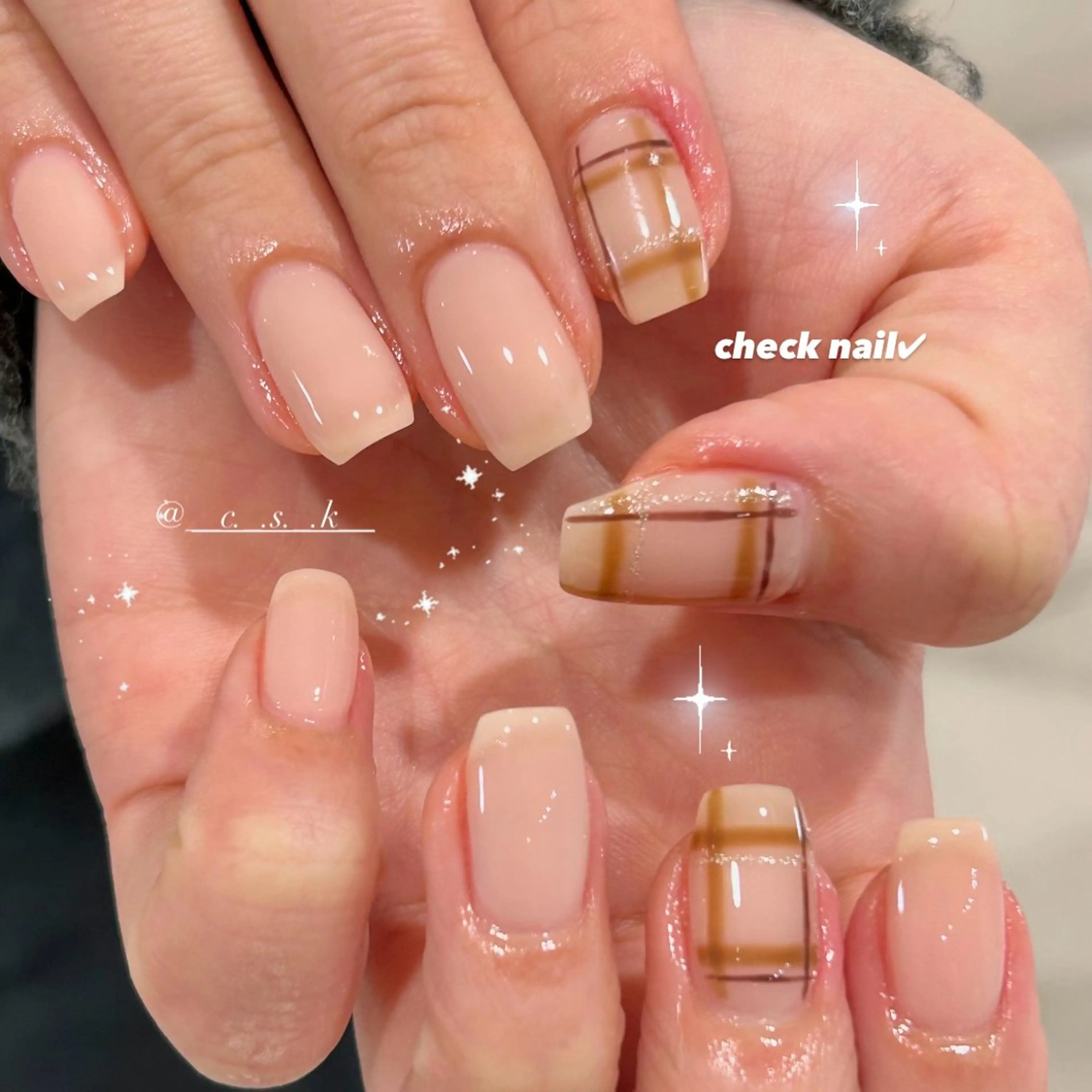 ネイル クリアネイル ハンドネイル 🎀チーク/ちゅるん 🫧chisa🎀のネイルデザイン