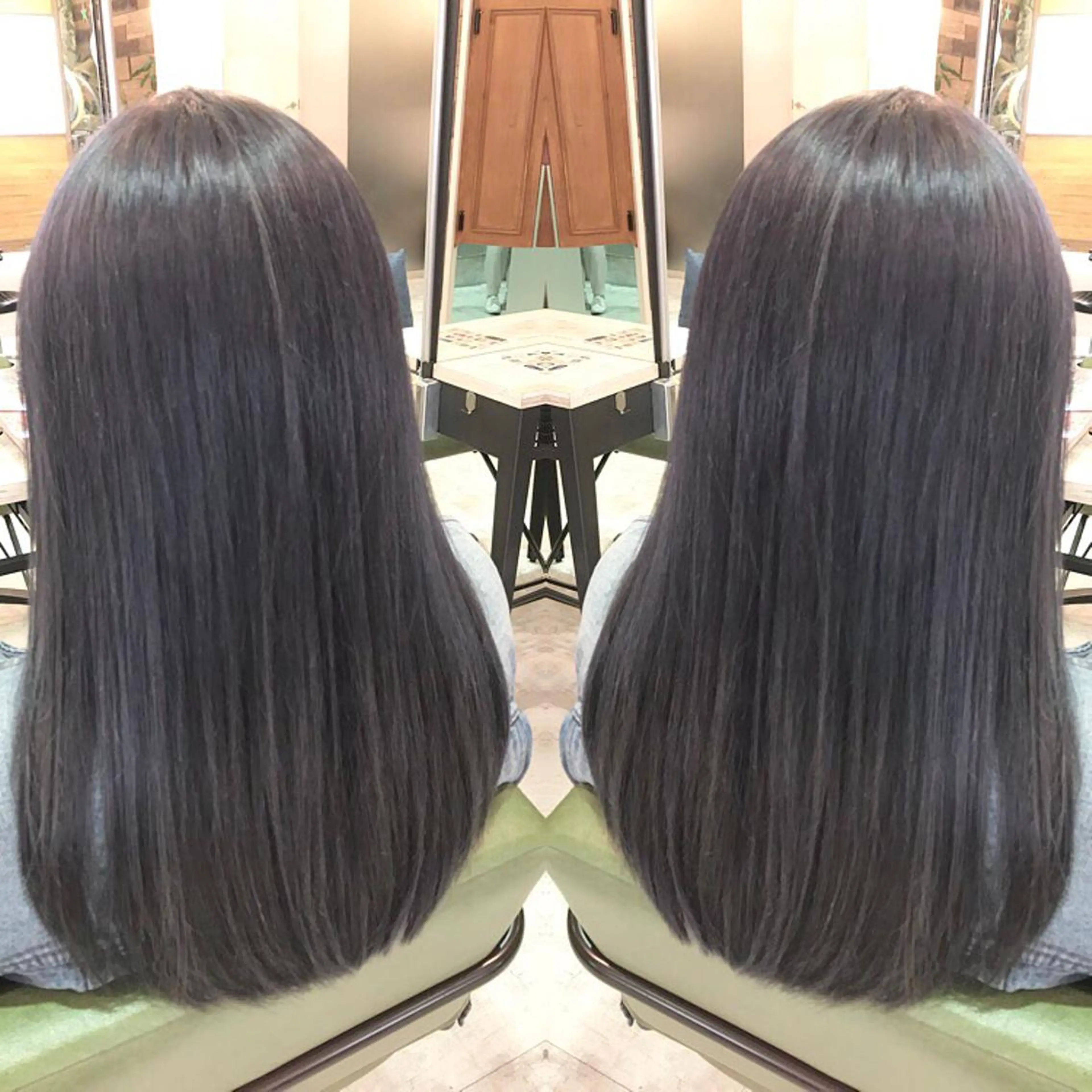 セミロング カラー ブルーカラー ブルージュ 青木 茂樹⭐️ 透明感カラーのヘアスタイル