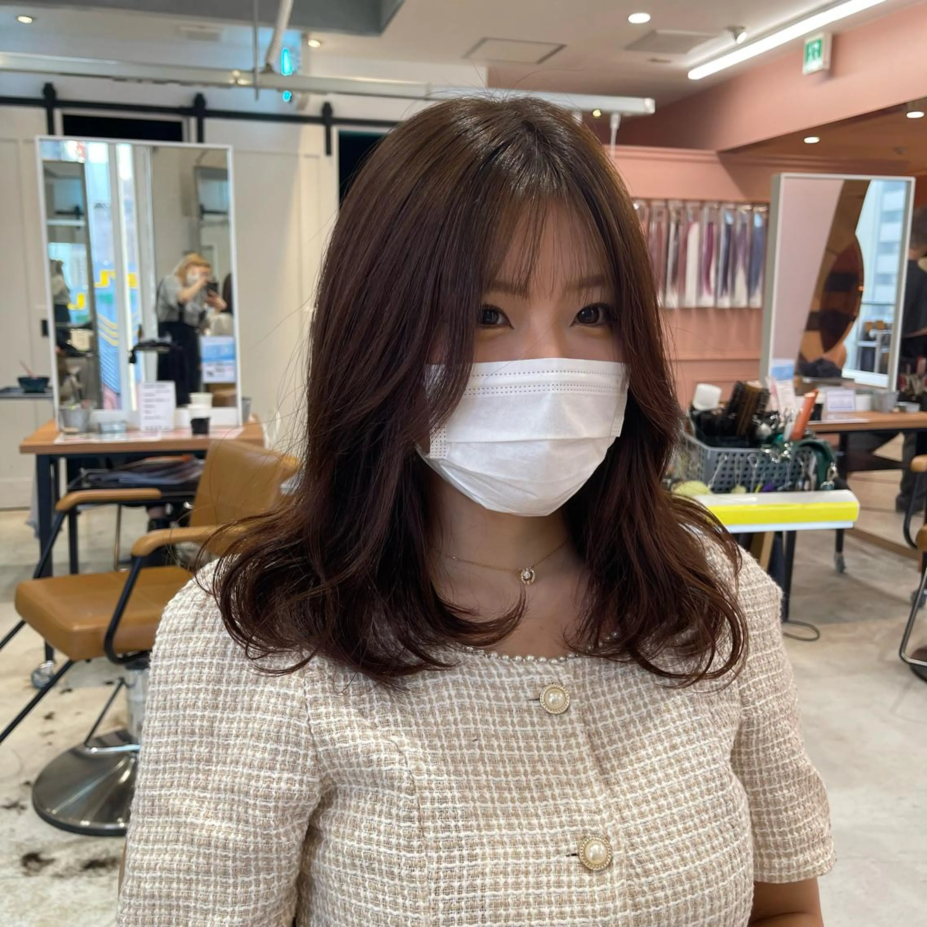セミロング カラー 韓国風ヘア カット ヘアカラー トリートメント nameless miichiのヘアスタイル