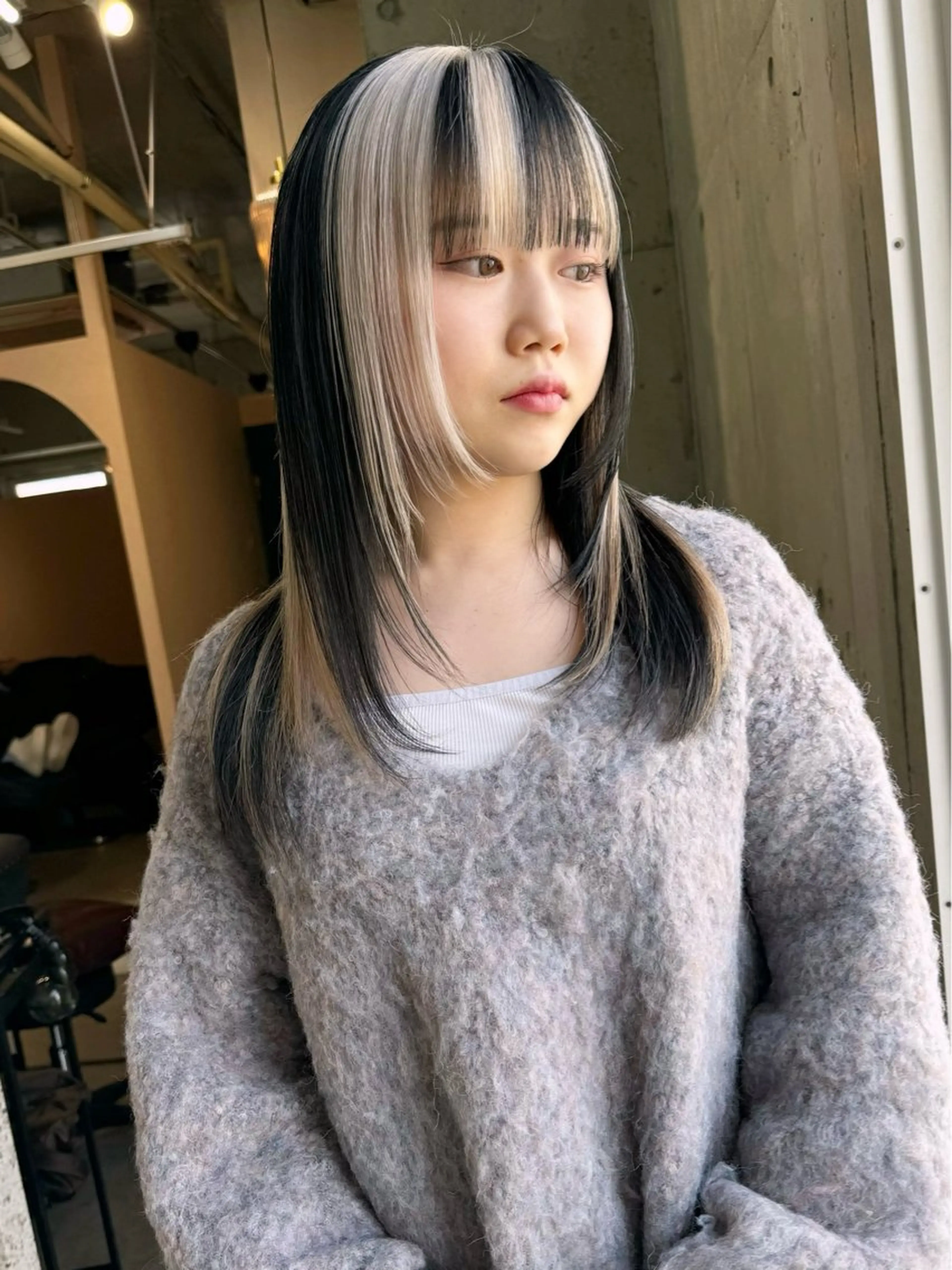 ロング カラー ヘアアレンジ 黒髪 ブリーチ ブロンド ケアブリーチ ダブルカラー ヘアカラー lani 天神大名/ブリーチのヘアスタイル