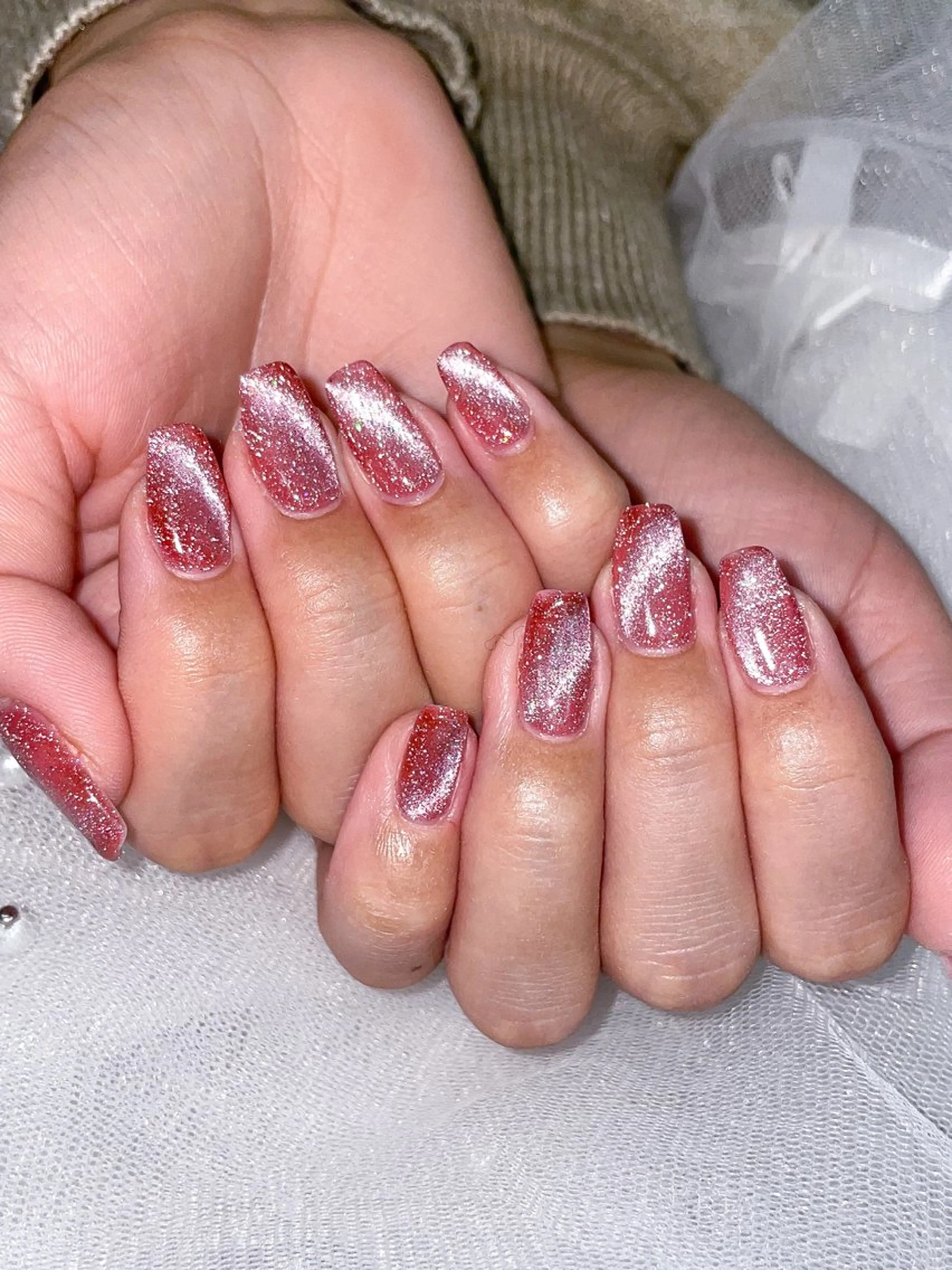 ネイル マグネットネイル マグネットワンカラー ワンカラーネイル ハンドネイル 五十嵐 美智のネイルデザイン