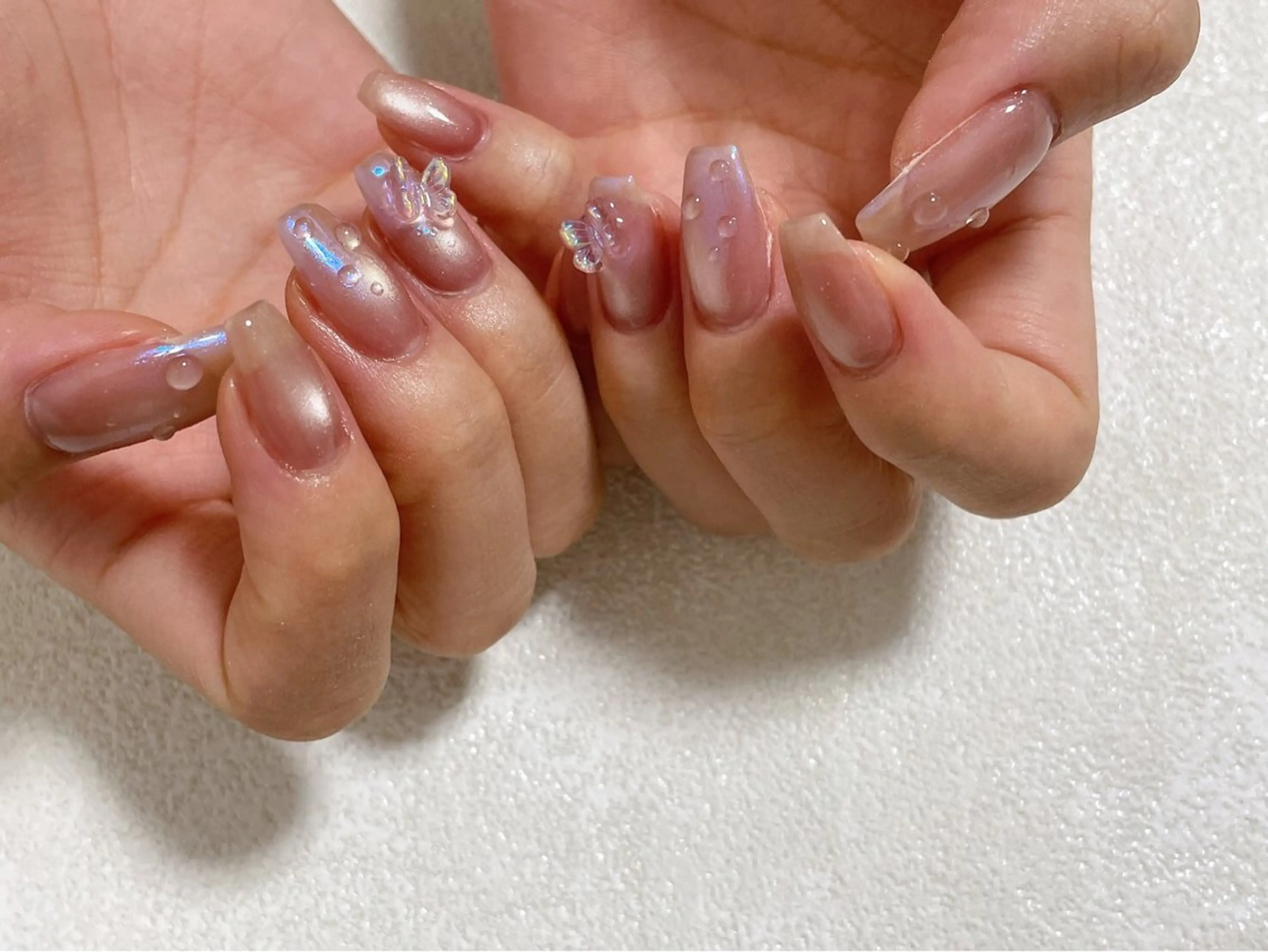 ネイル オーロラネイル フットネイル フレンチネイル ジェルネイル マグネットネイル Mogu nail 二子玉川のネイルデザイン