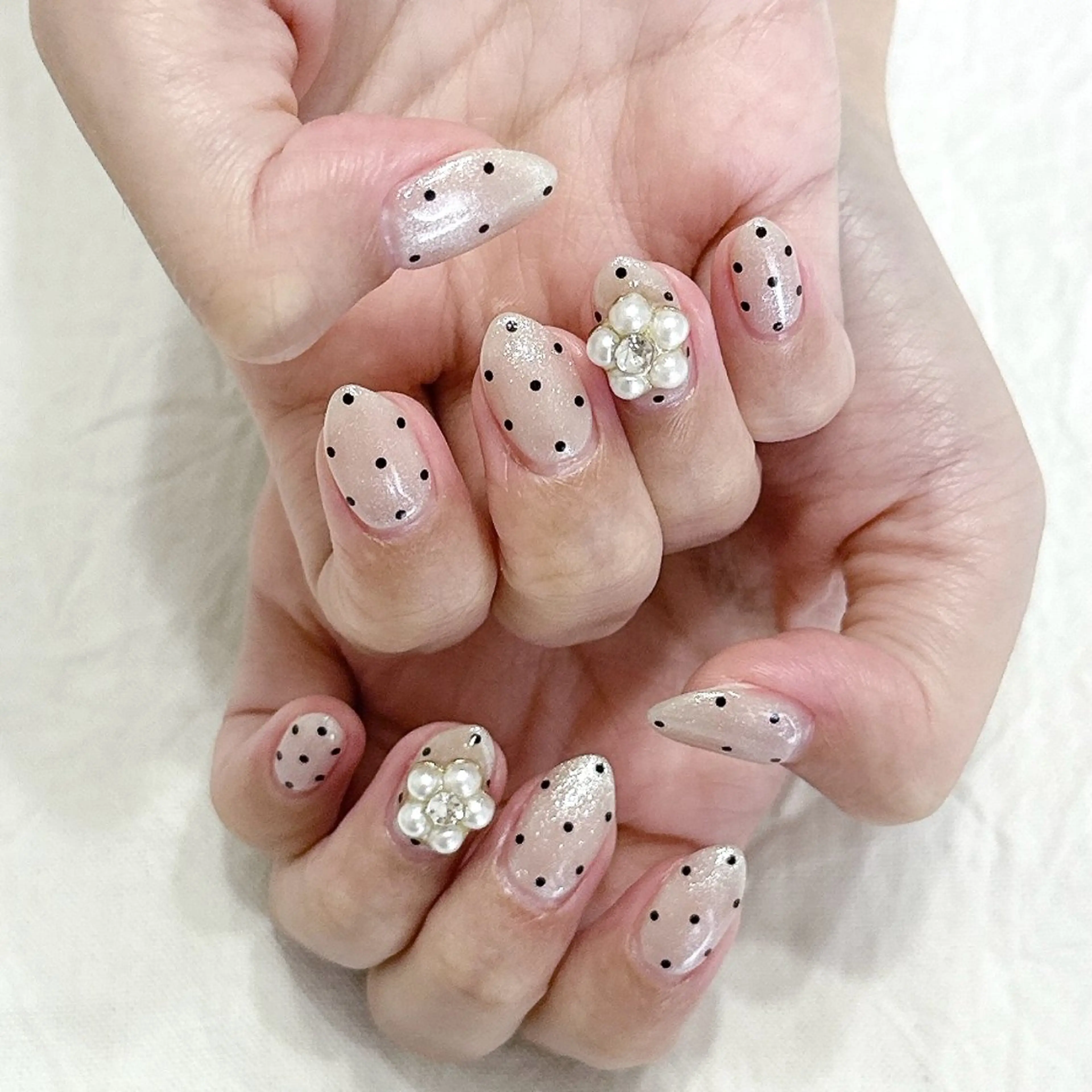 ネイル ドット ラメ(グリッター) ハンドネイル peaberry nailのネイルデザイン