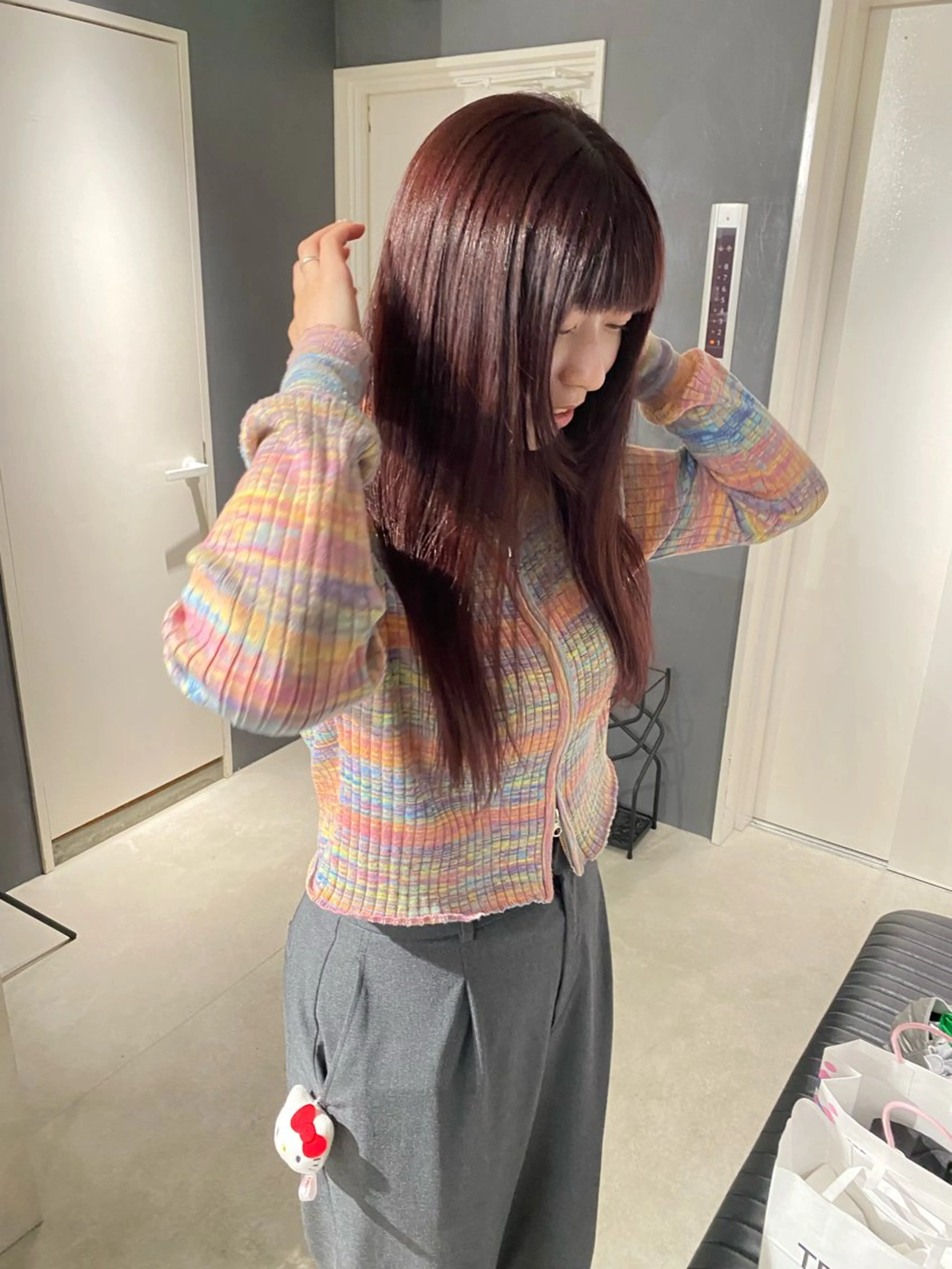 カラー レッドカラー ヒガシ サヨのヘアスタイル