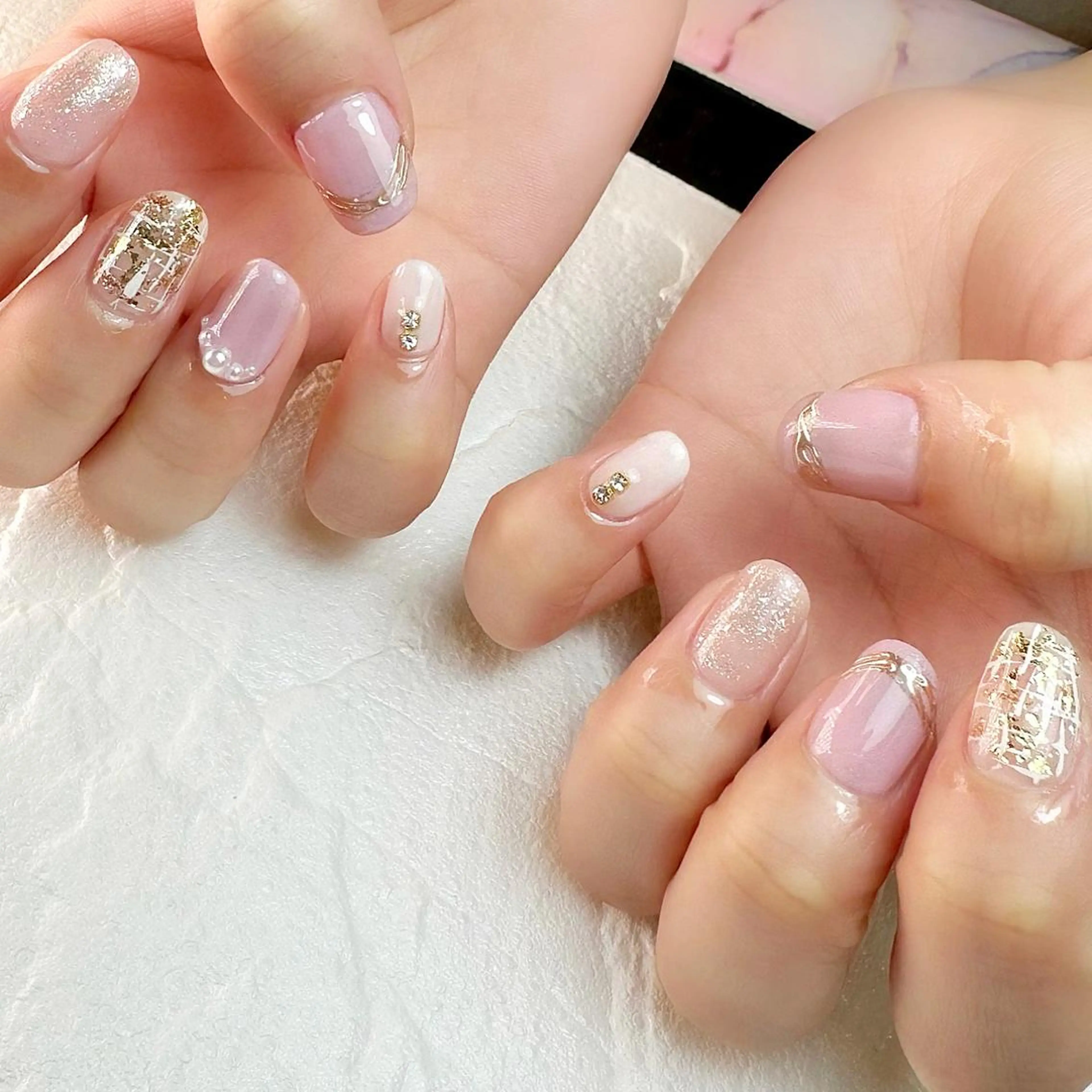 ネイル ピンク ツイードネイル ハンドネイル Nail ameria megu所属・ameria meguのネイルデザイン