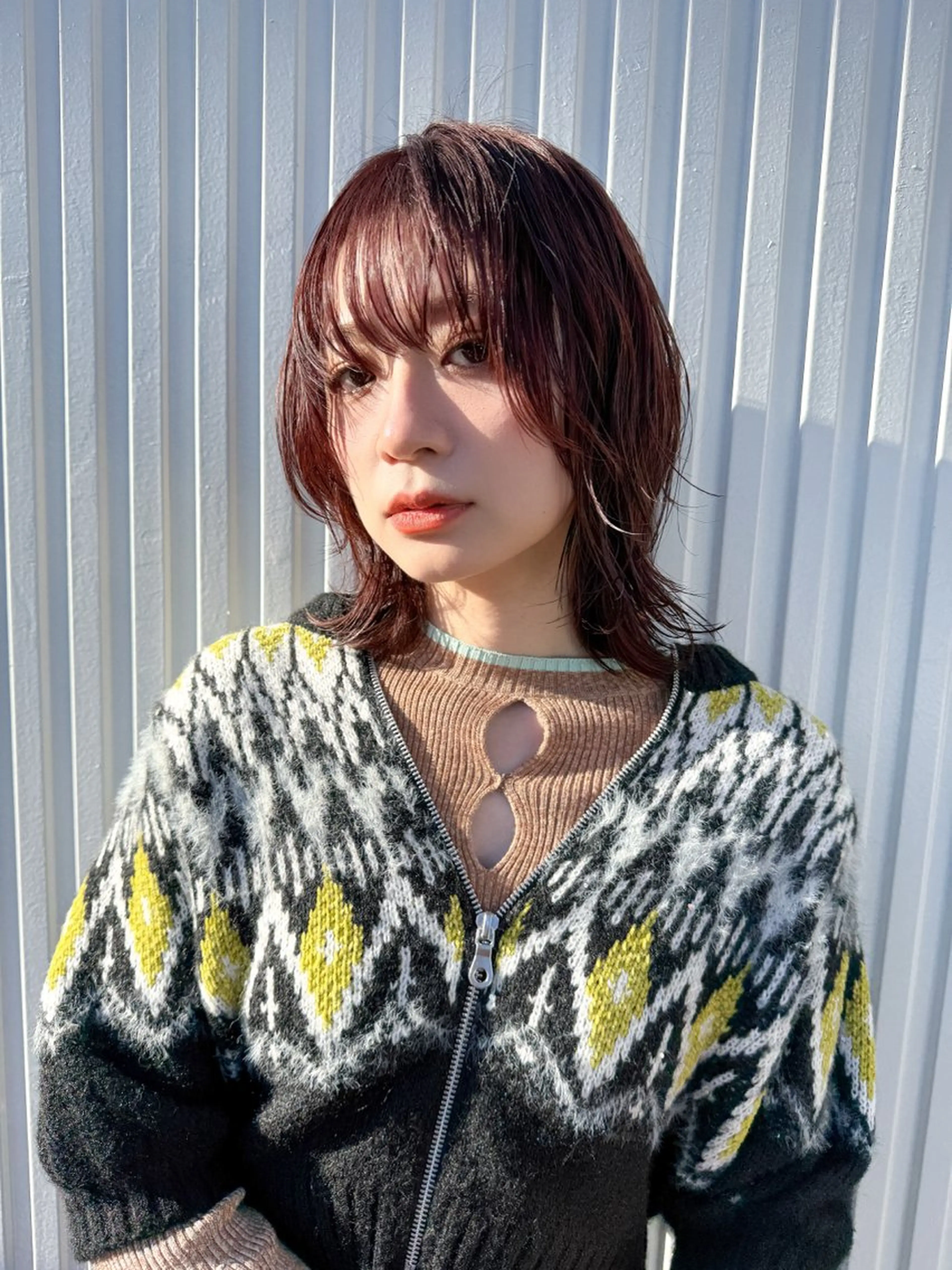 ミディアム ボブレイヤー ボブ くびれヘア 髪質改善 韓国風ヘア ボブ・レイヤー・縮毛 /内藤康太のヘアスタイル