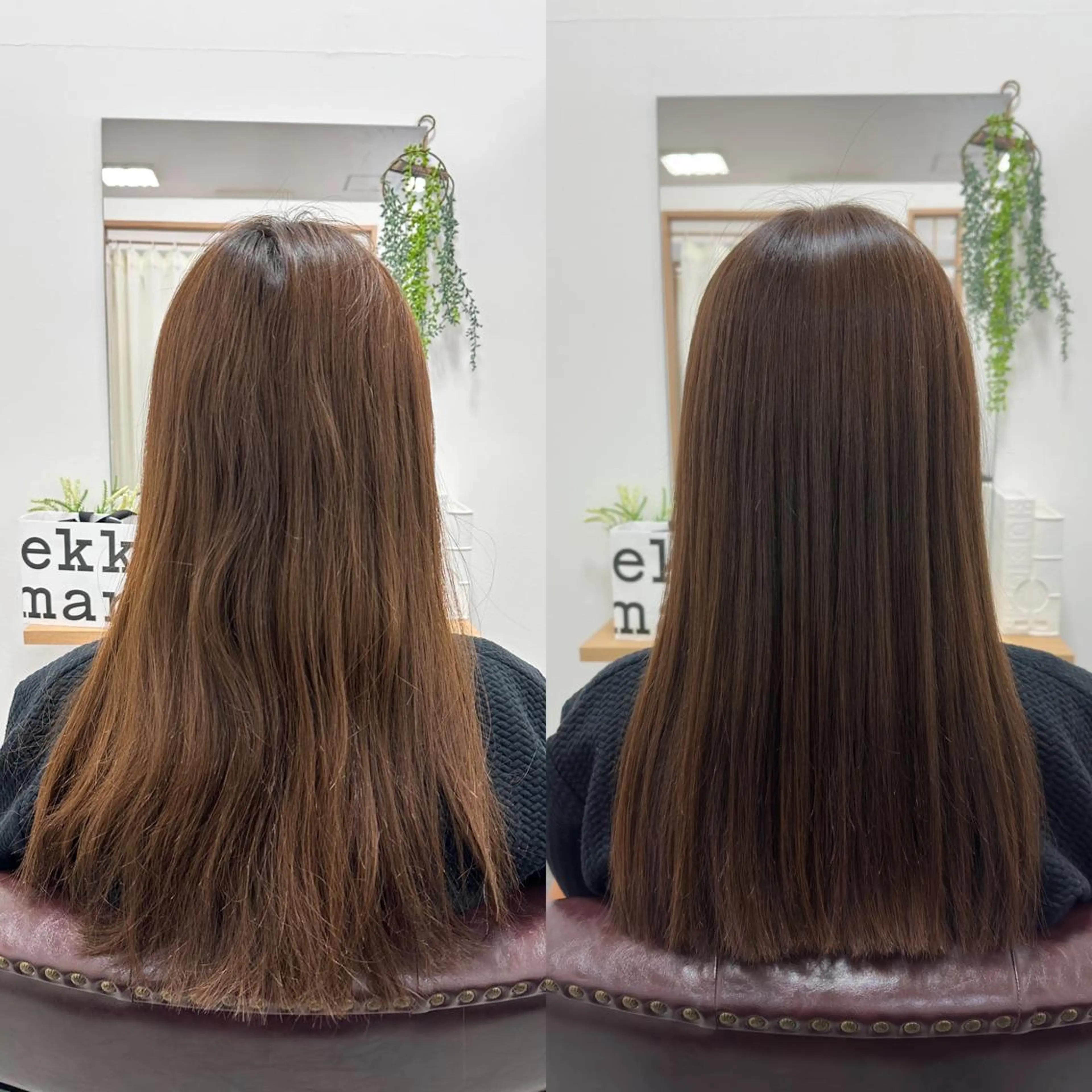 セミロング アッシュ 髪質改善 トリートメント カット ヘアカラー 縮毛矯正 JYO 髪質改善専門家のヘアスタイル