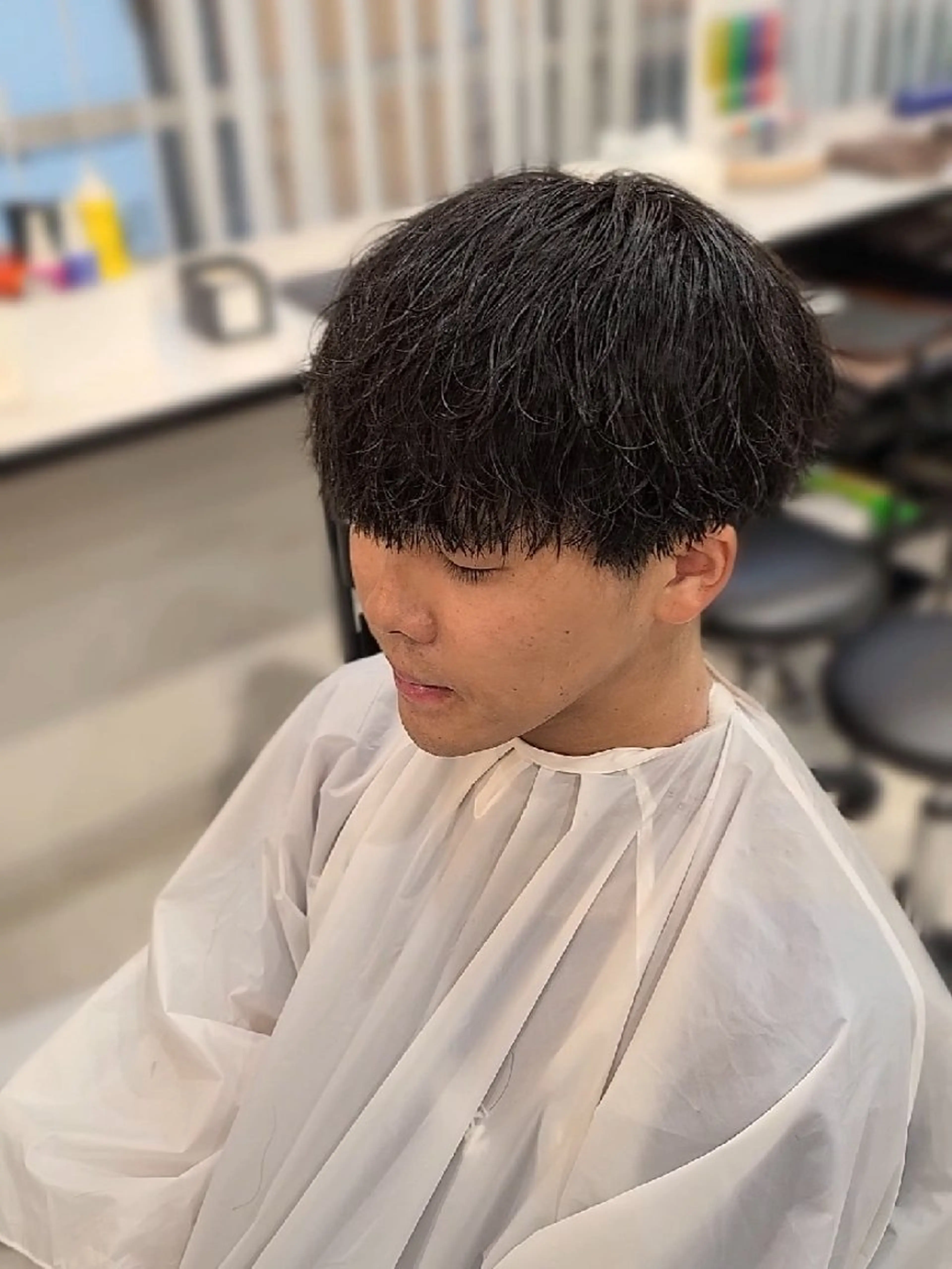 メンズ ミディアム ミディアムパーマ メンズパーマ 波巻きパーマ カット パーマ ヘアセット Lapis 名古屋駅前店所属・LEN名古屋/パーマ メンズ特化美容師のヘアスタイル