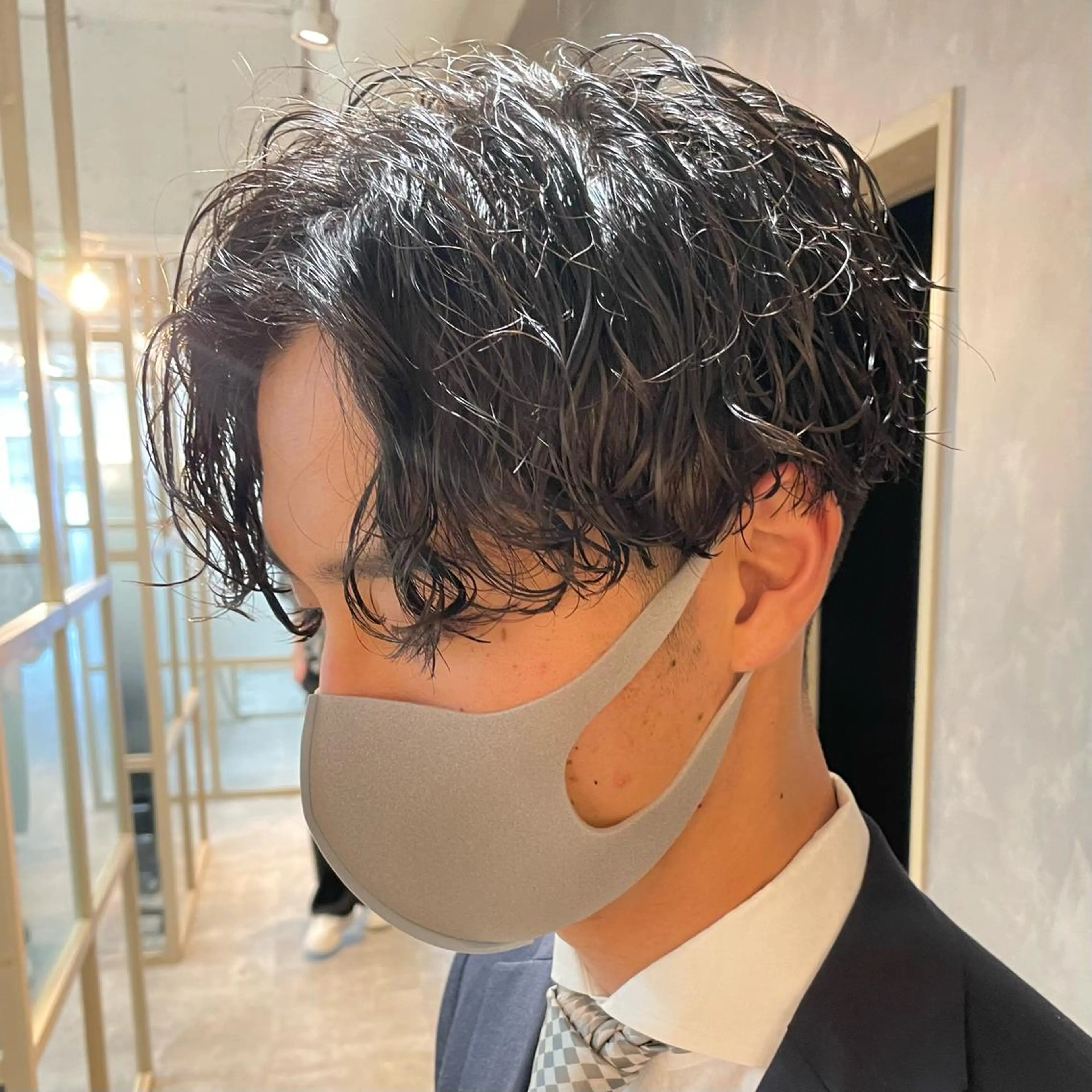 ショート パーマ カット パーマ 渋谷 メンズ 木下 仁来のヘアスタイル