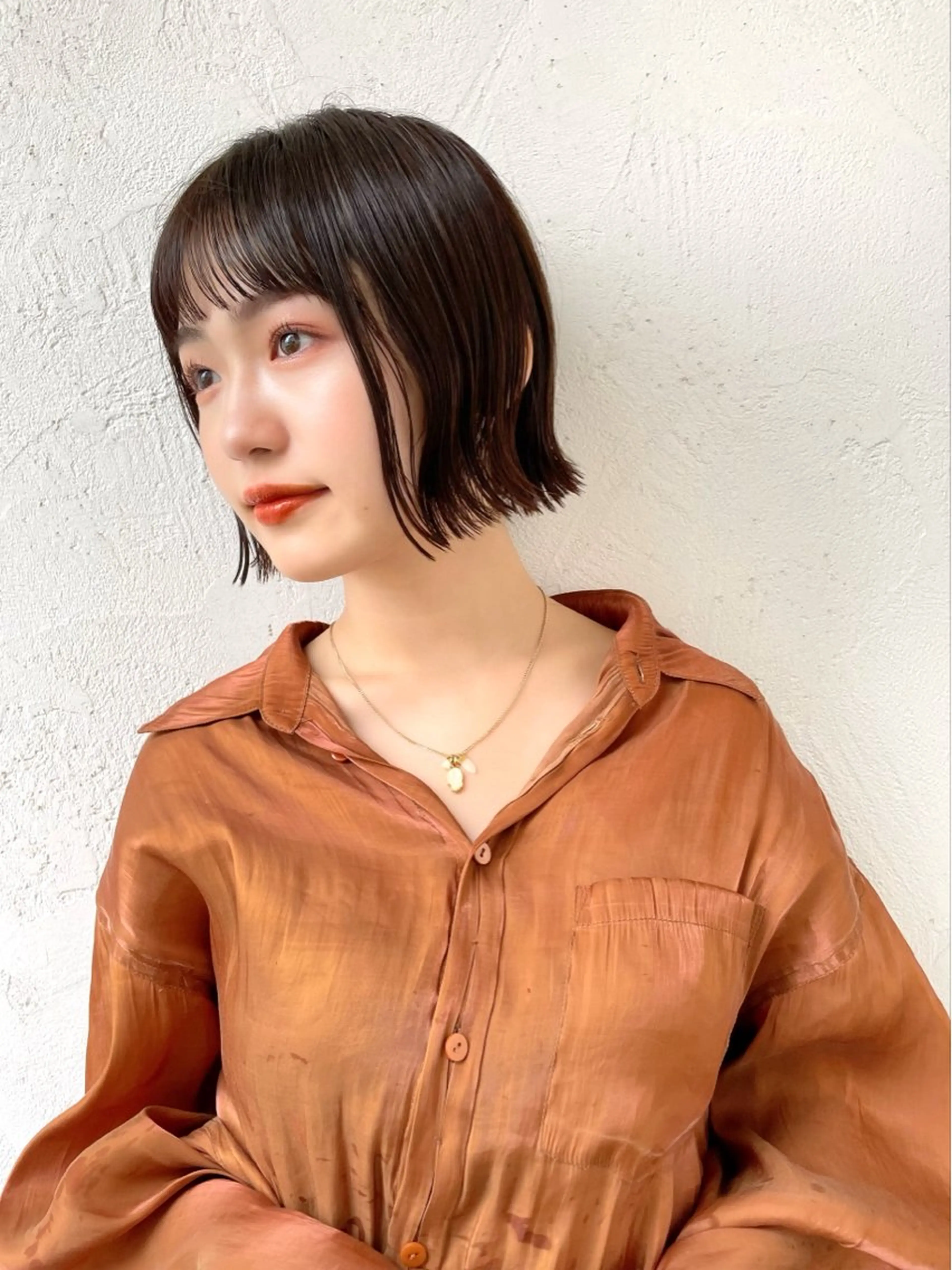 ショート パーマ カット ヘアカラー 結べるレイヤーボブ くびれLady表参道のヘアスタイル