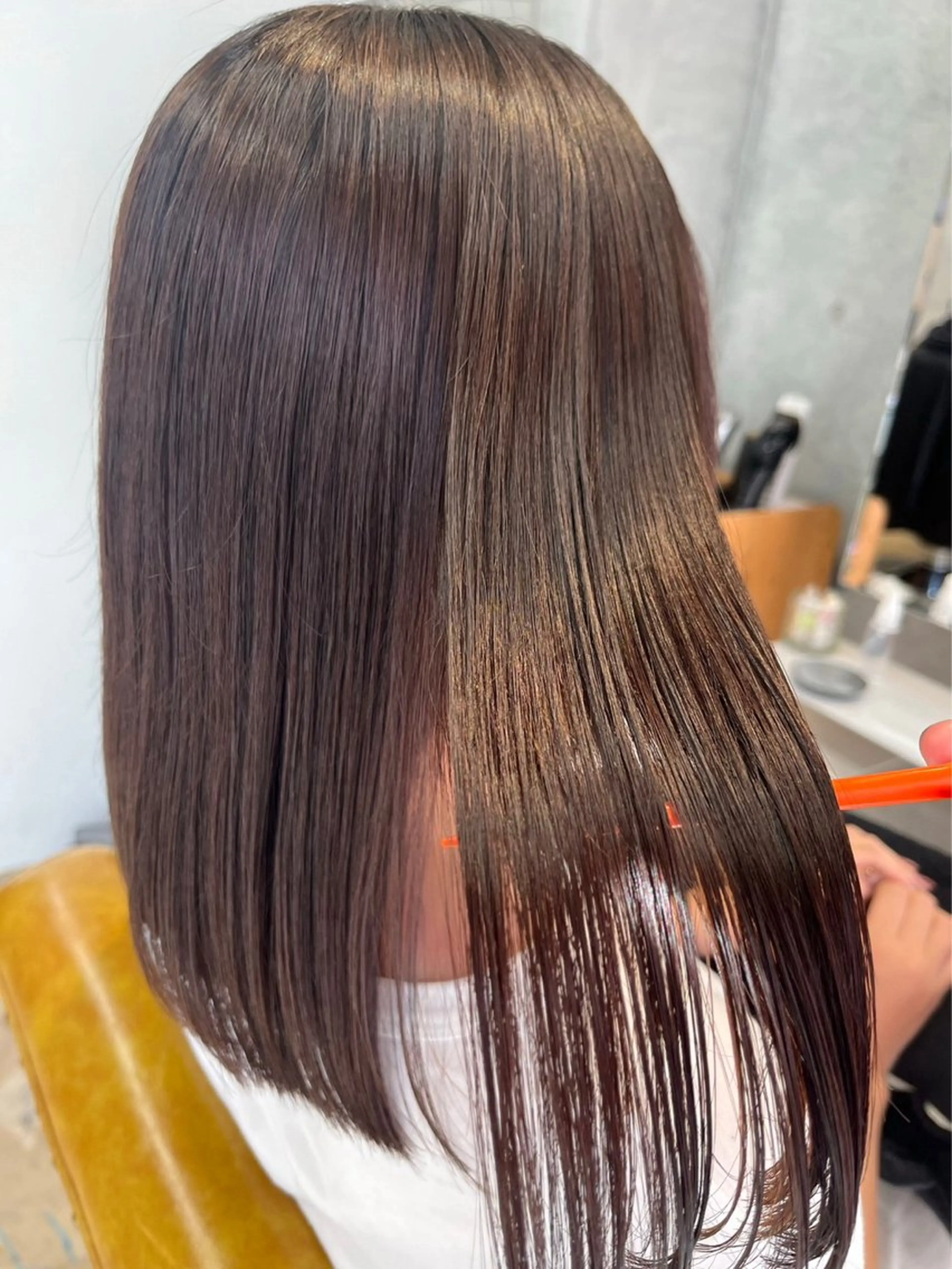 セミロング カラー Haruka韓国風 似合わせカット♡のヘアスタイル