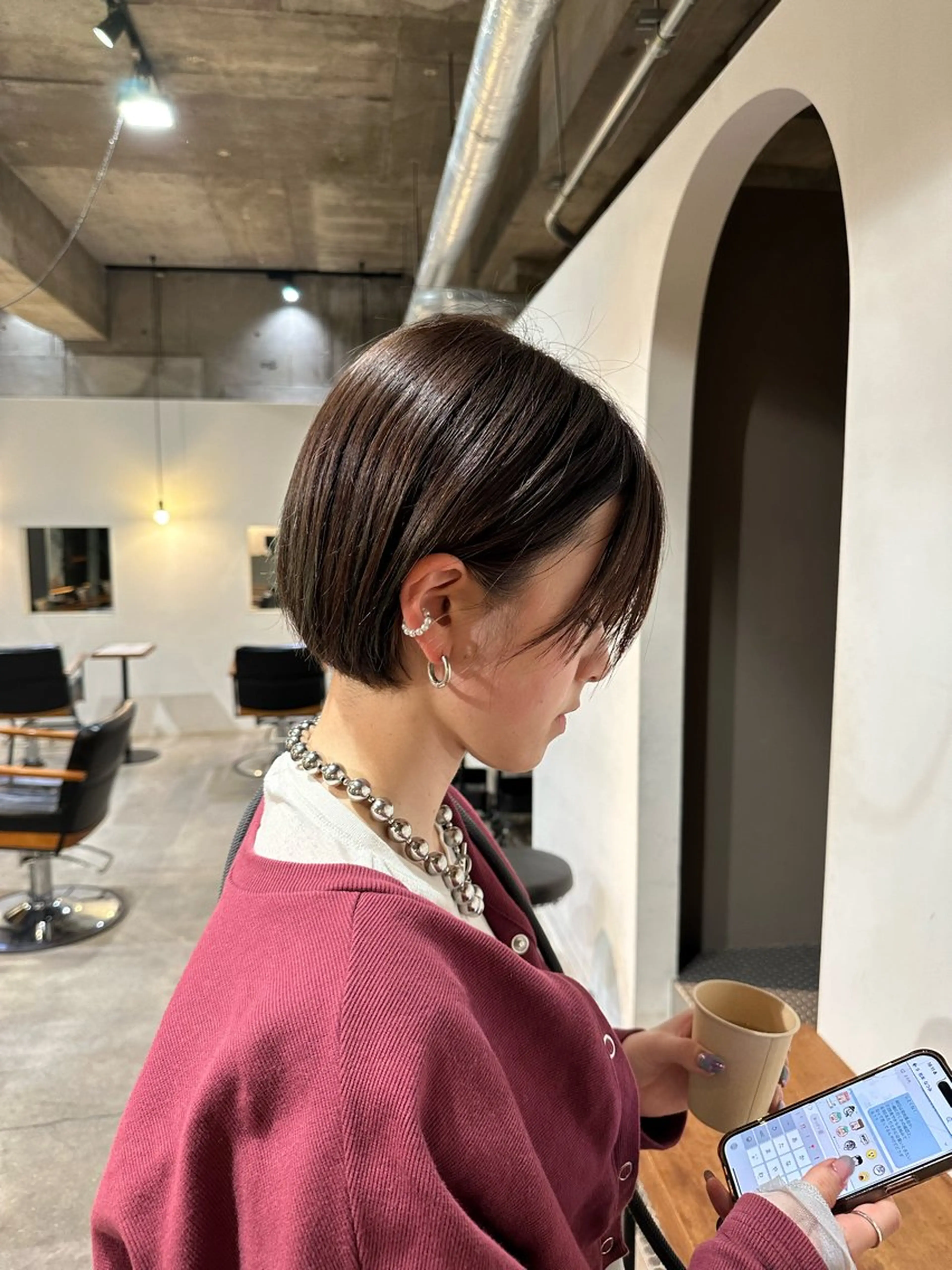 ショート ショートボブ ボブ ショートヘア 小河 穂香のヘアスタイル