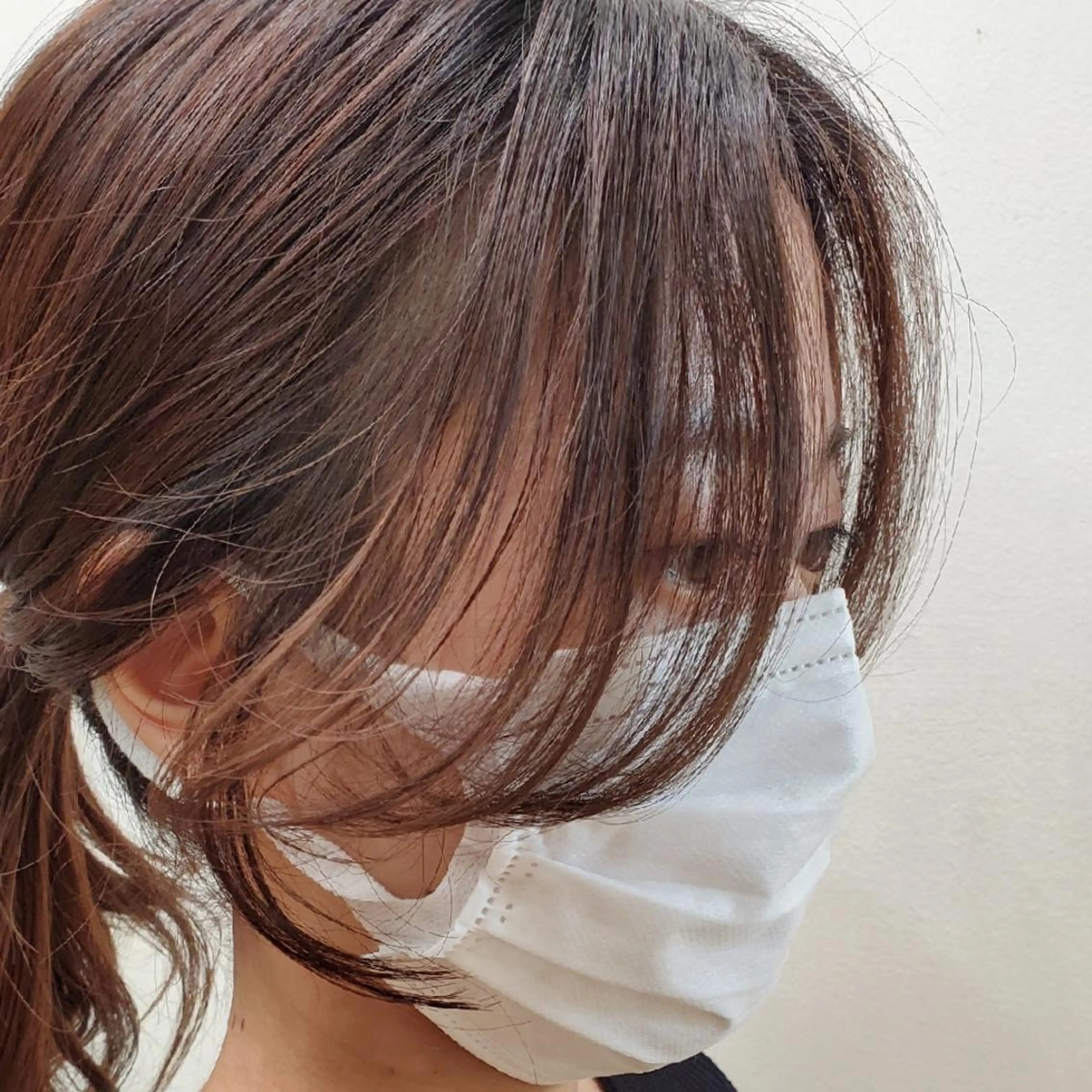 ミディアム 顔周りカット 韓国風ヘア サイドバング 韓国レイヤー　 suzuのヘアスタイル