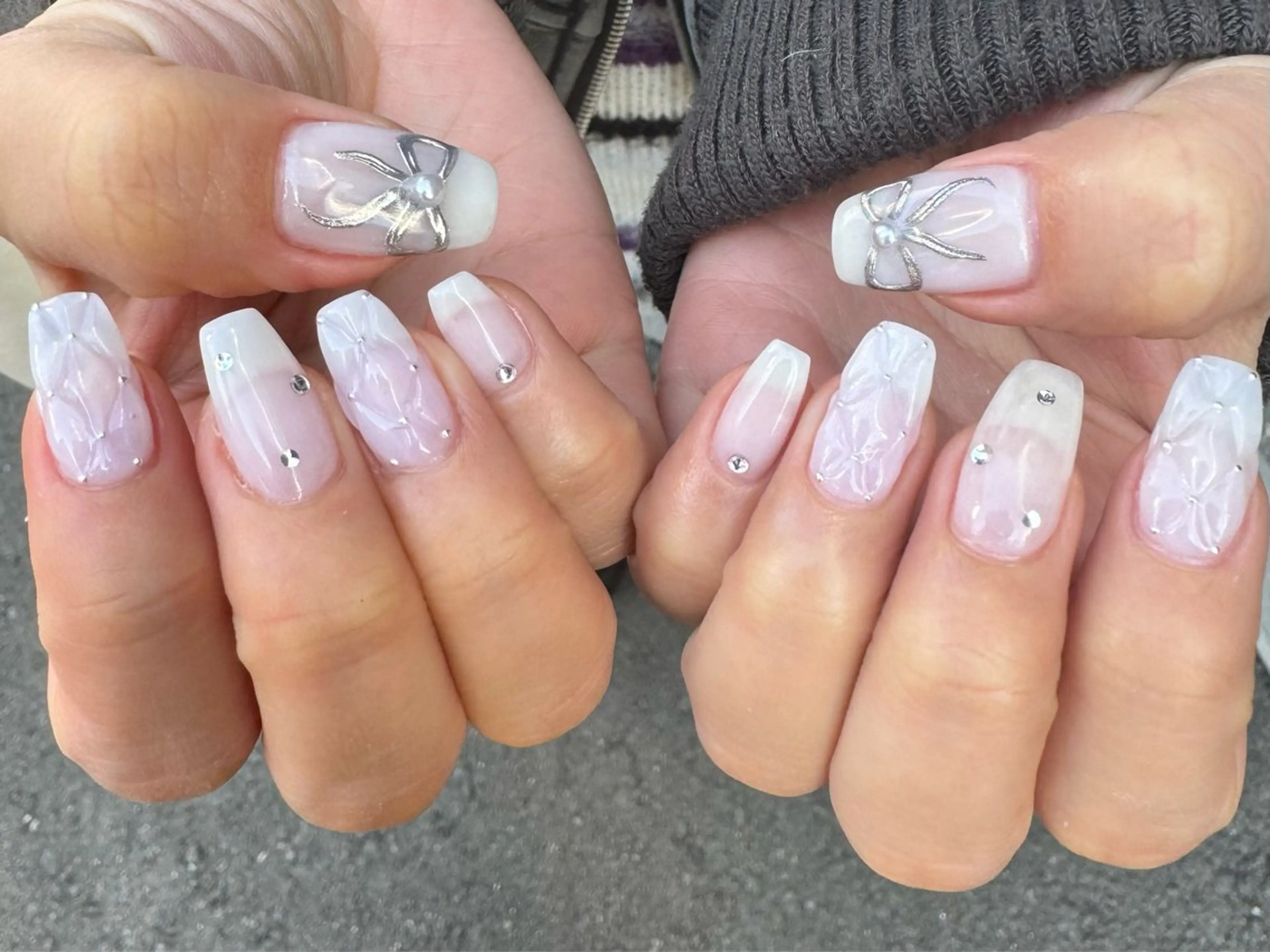 ネイル アートネイル フレンチネイル 韓国ネイル マグネットネイル 持ち込み MH_ Nailのネイルデザイン