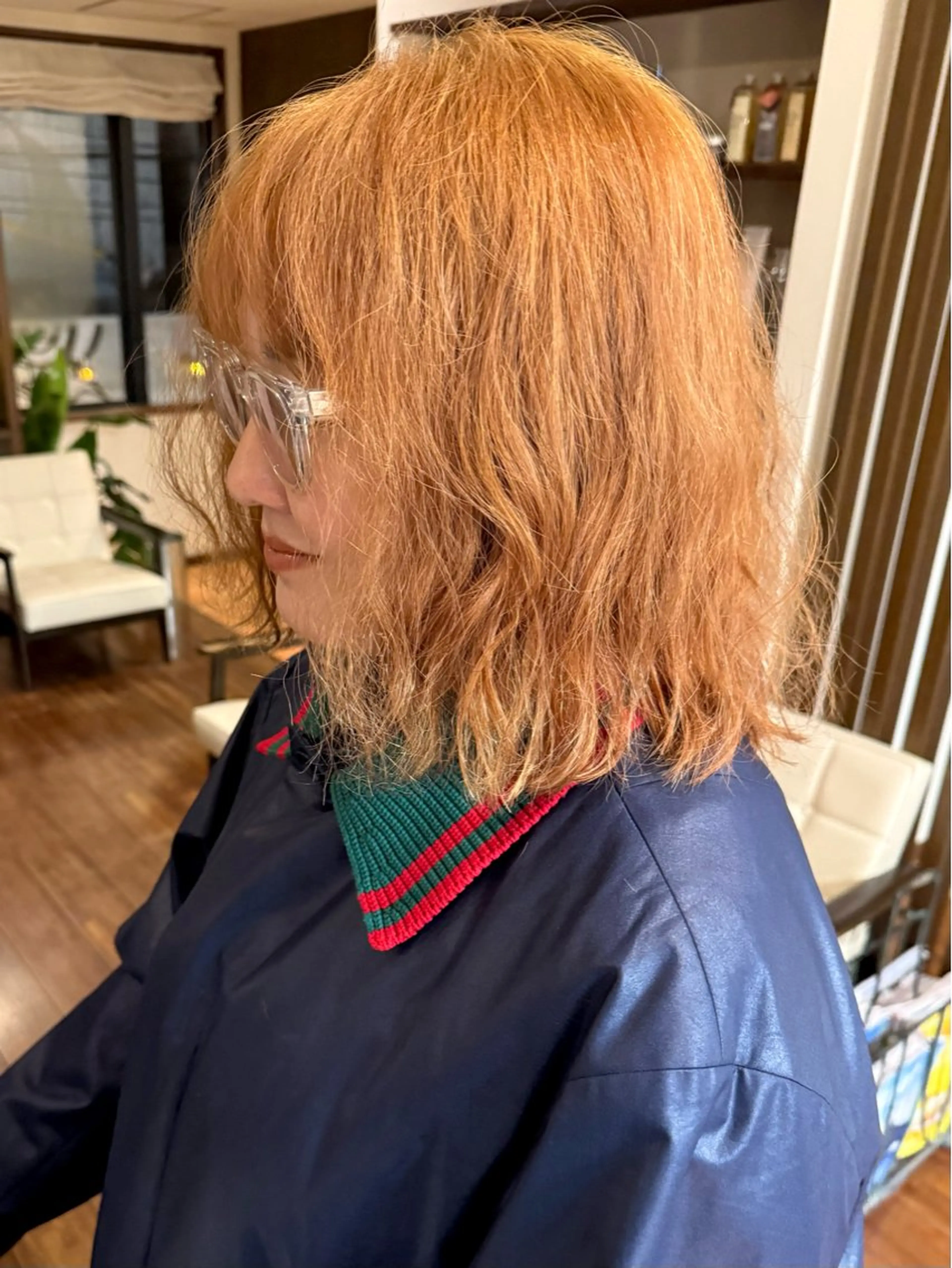 ミディアム カラー ブロンド カット ヘアカラー トリートメント 髪質改善カラー ケアブリーチ/タムのヘアスタイル