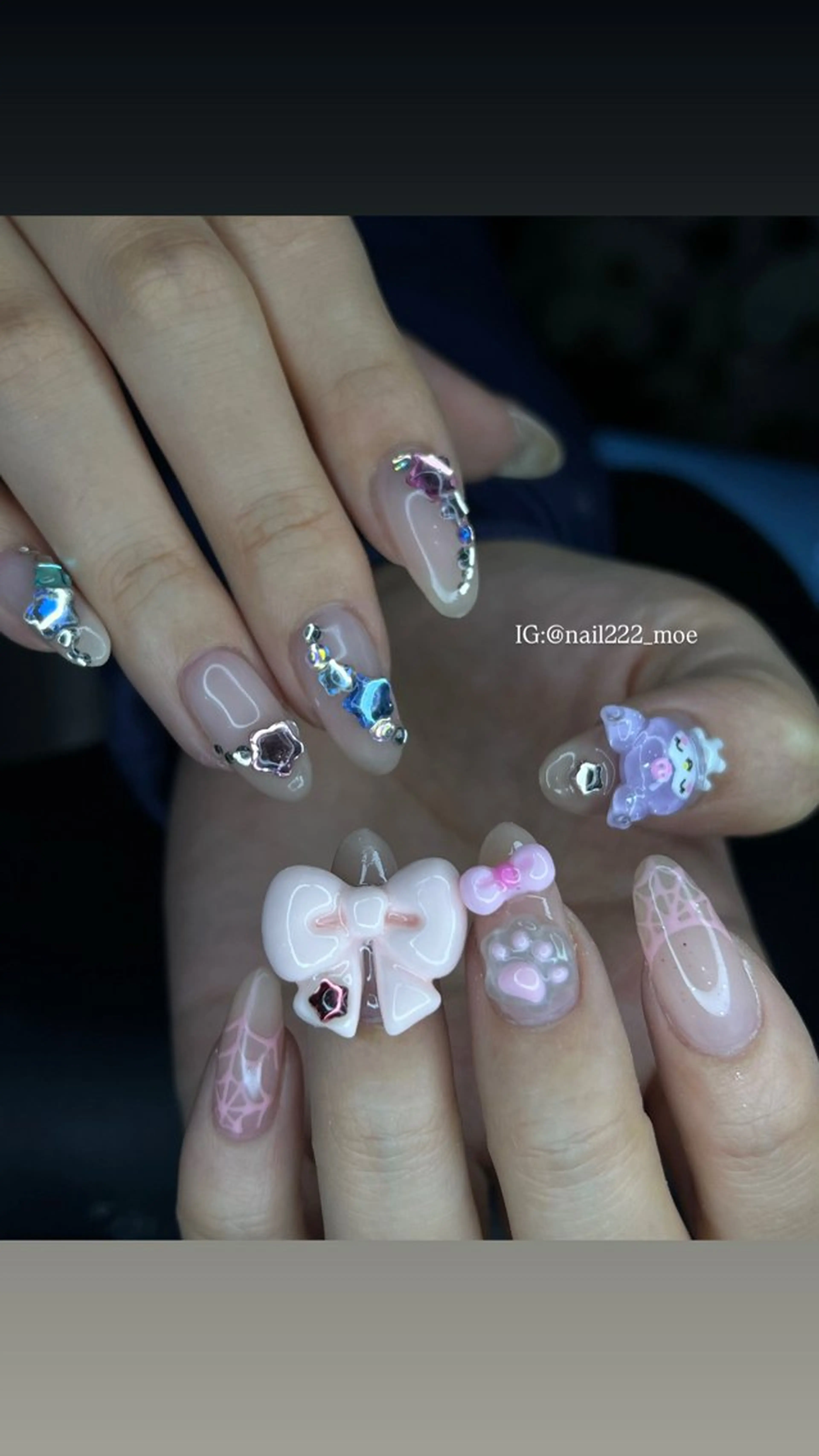 ネイル 韓国ネイル ワンホンネイル ハンドネイル ⟡.*222⋰˚☆ MöEのネイルデザイン