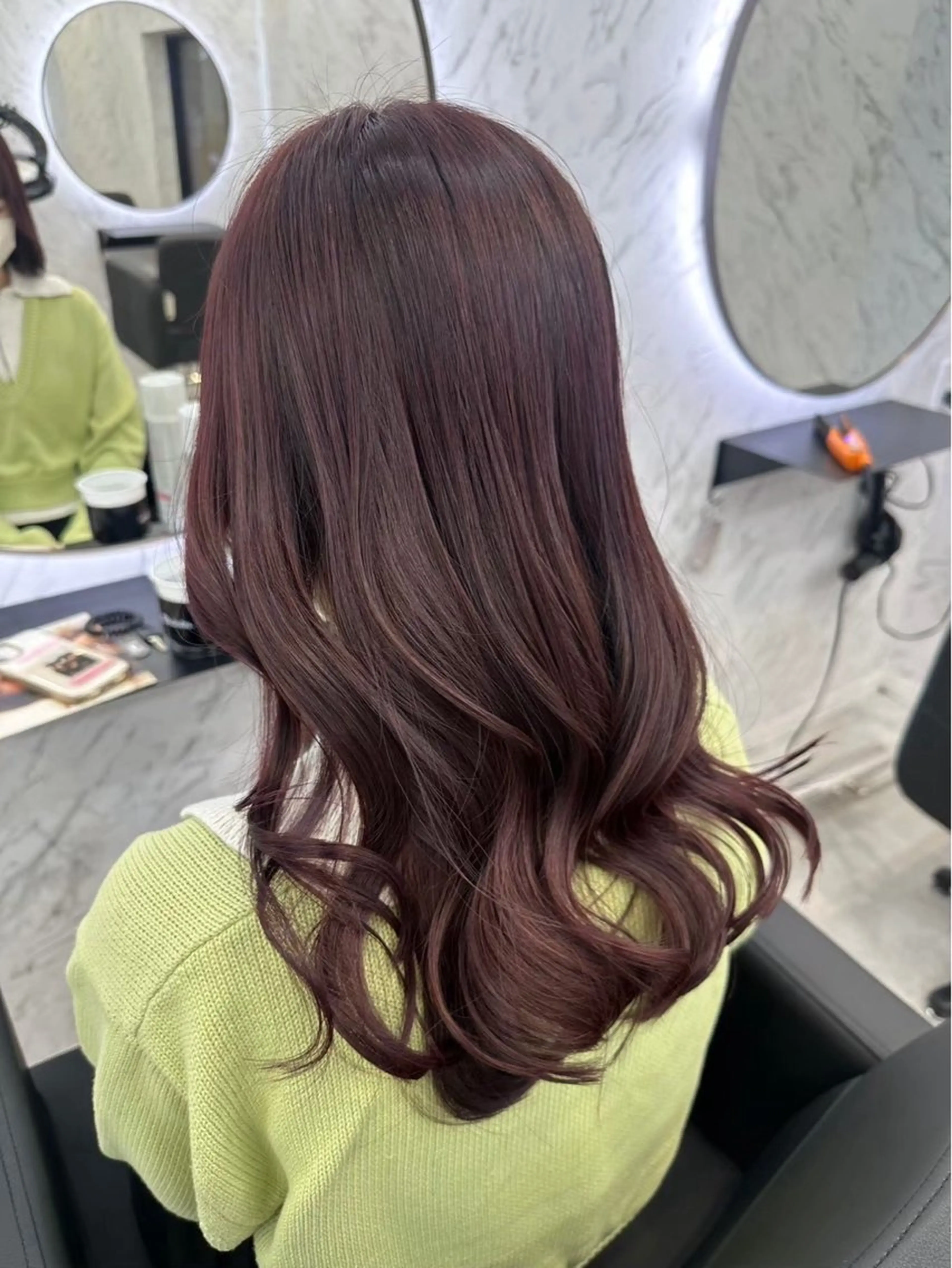 ロング カラー ブラウンカラー レッドカラー レッドブラウン ヘアカラー トリートメント 艶カラー 🇰🇷💎MIUのヘアスタイル