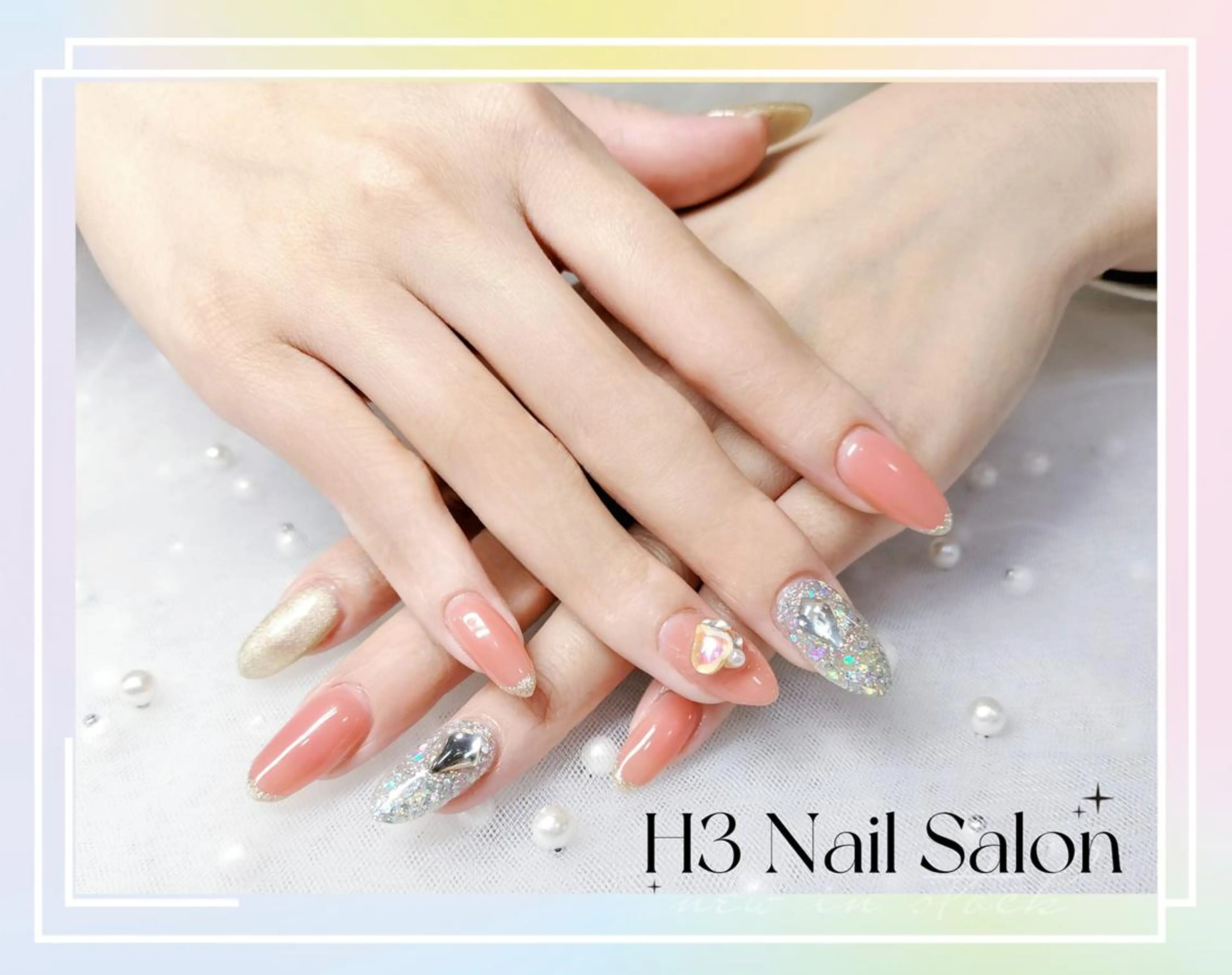 ミディアム Dione Nail 長さだし モデル募集のネイルデザイン