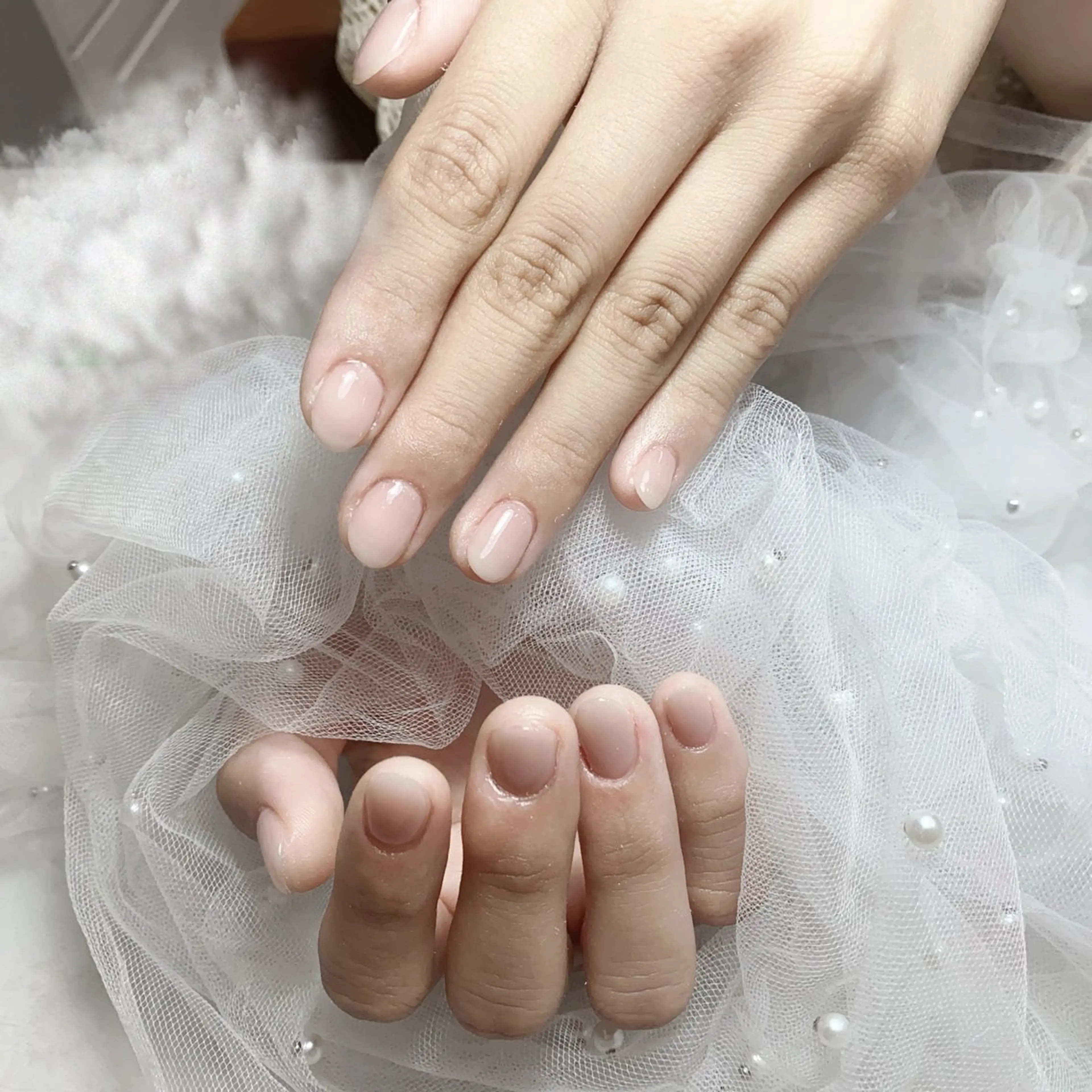 ネイル アートネイル フラッシュネイル フレンチネイル ジェルネイル ガラスフレンチ ハンドネイル M2 BEAUTY リュウのネイルデザイン