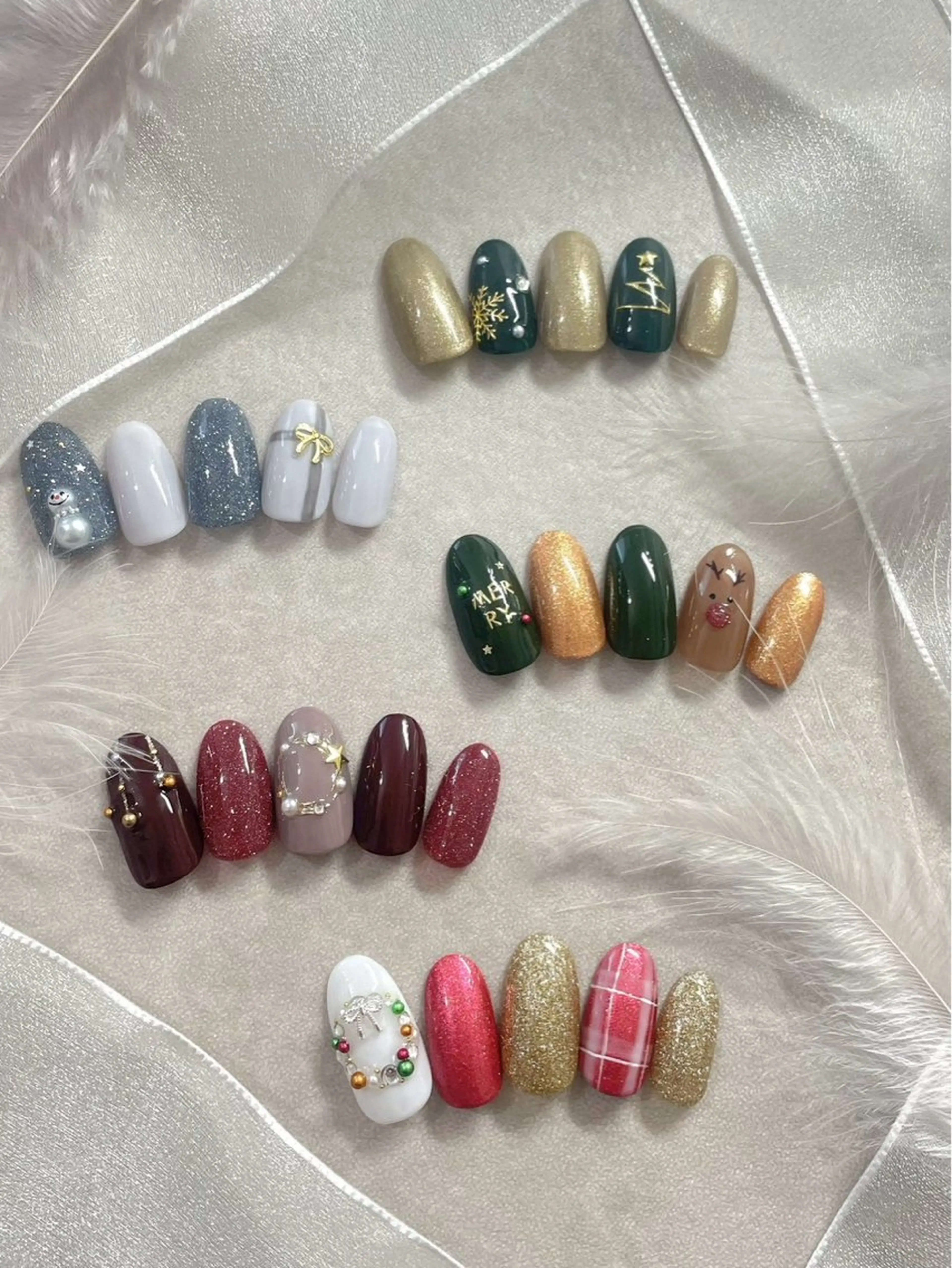 クリスマスデザイン🎄✨お好きなデザイン選択可能！両手で4本までデザインOK！カラー変更可能！の写真