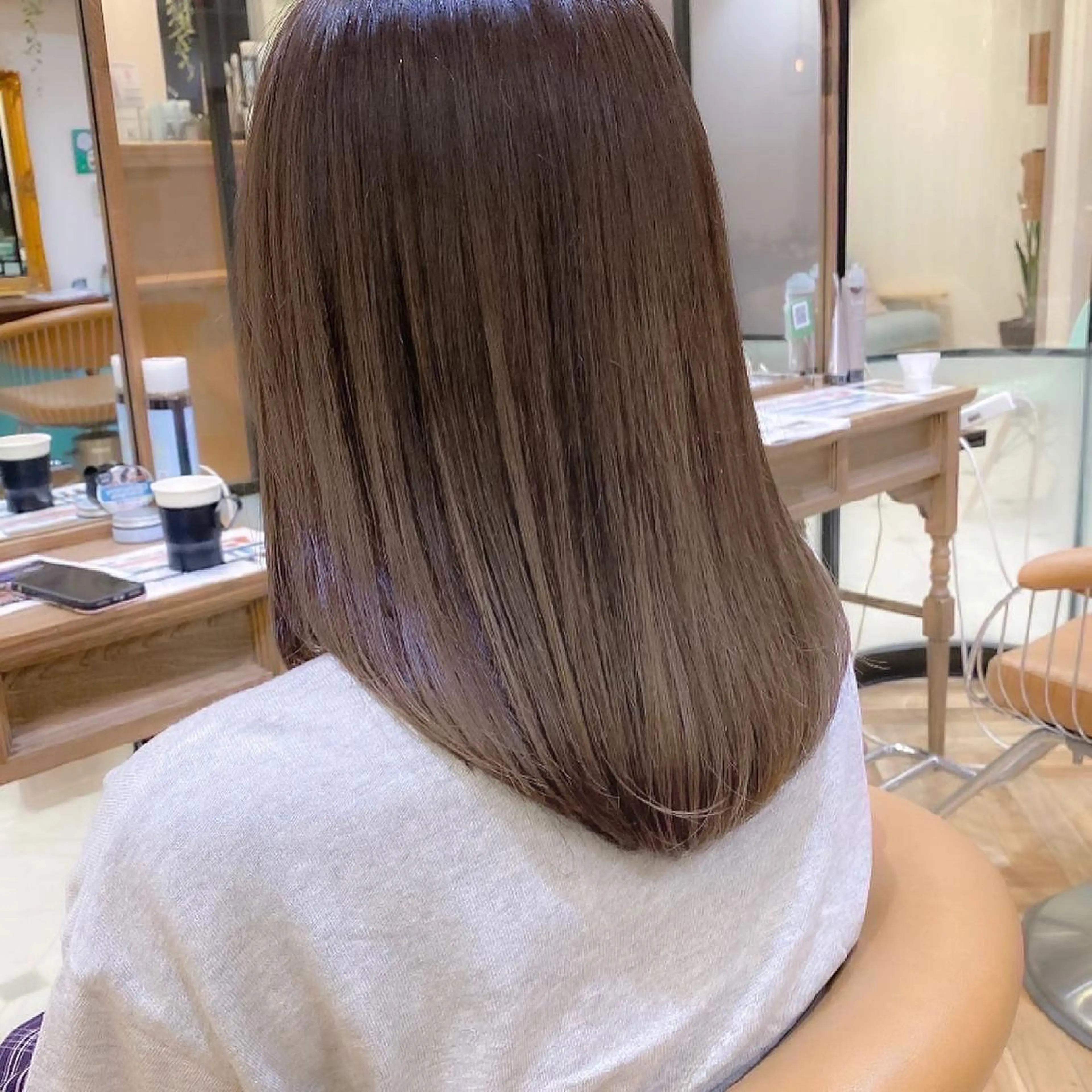 ミディアム カラー カット 縮毛矯正 トリートメント 🇰🇷韓国レイヤー 錦糸町【北山謙三】のヘアスタイル