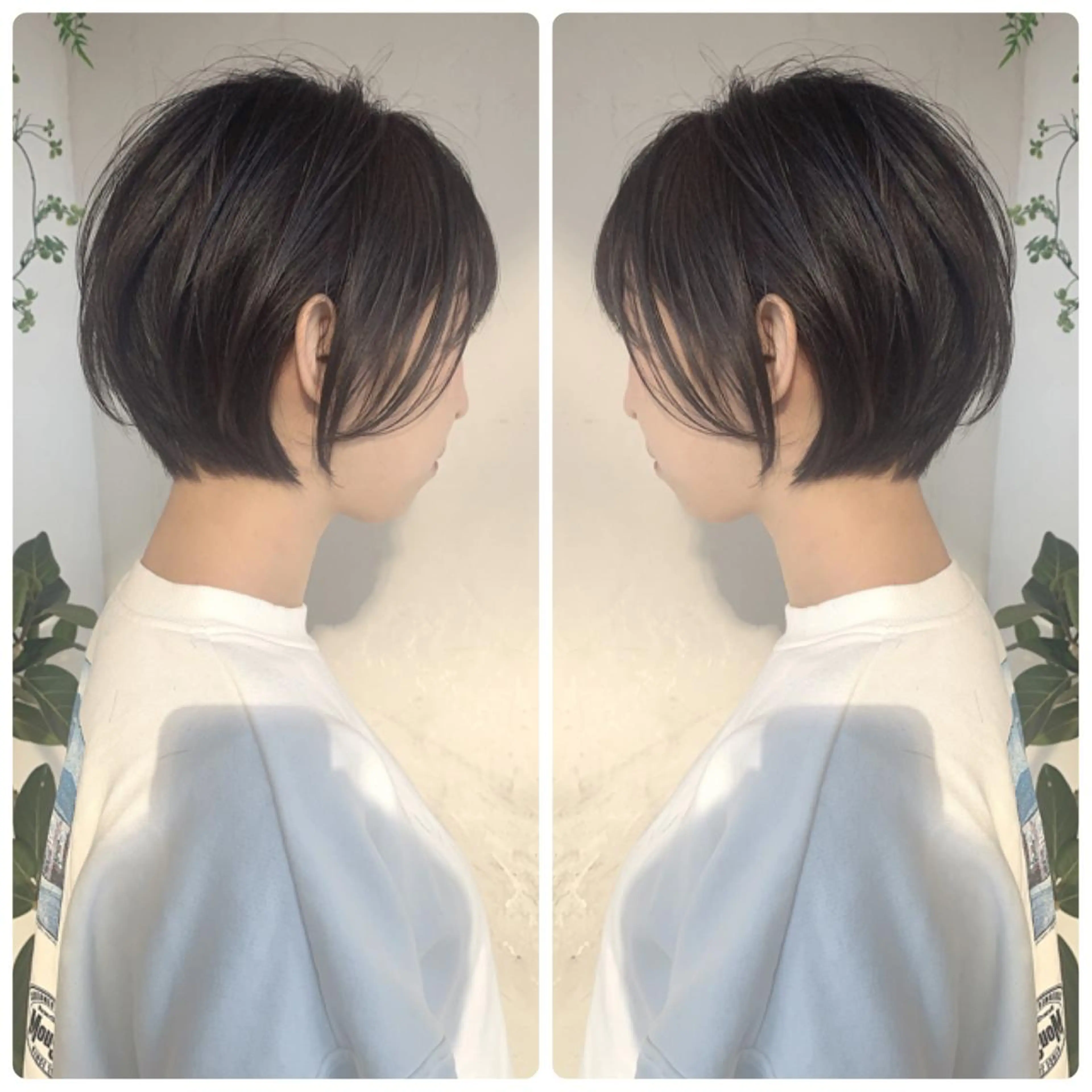 ショート カラー バレイヤージュ ベージュカラー グラデーションカラー ハイライトカラー オリーブカラー カット ヘアカラー トリートメント 京都/烏丸/ショート 徒歩1分/秋山のヘアスタイル