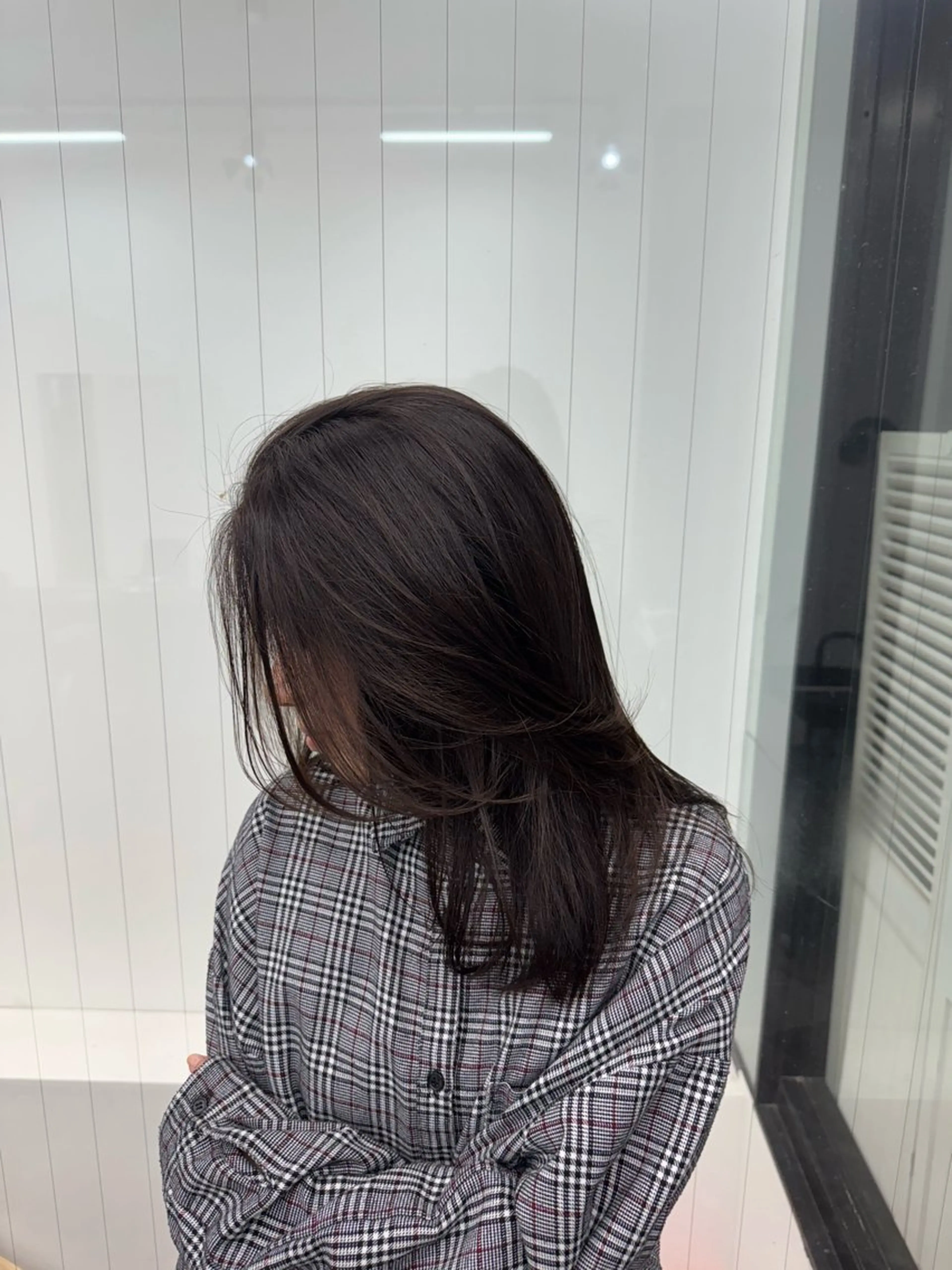 セミロング セミロングパーマ ミストバング ハイライト 髪質改善 ヨシンモリ カット COEUR❤️ 唯のヘアスタイル