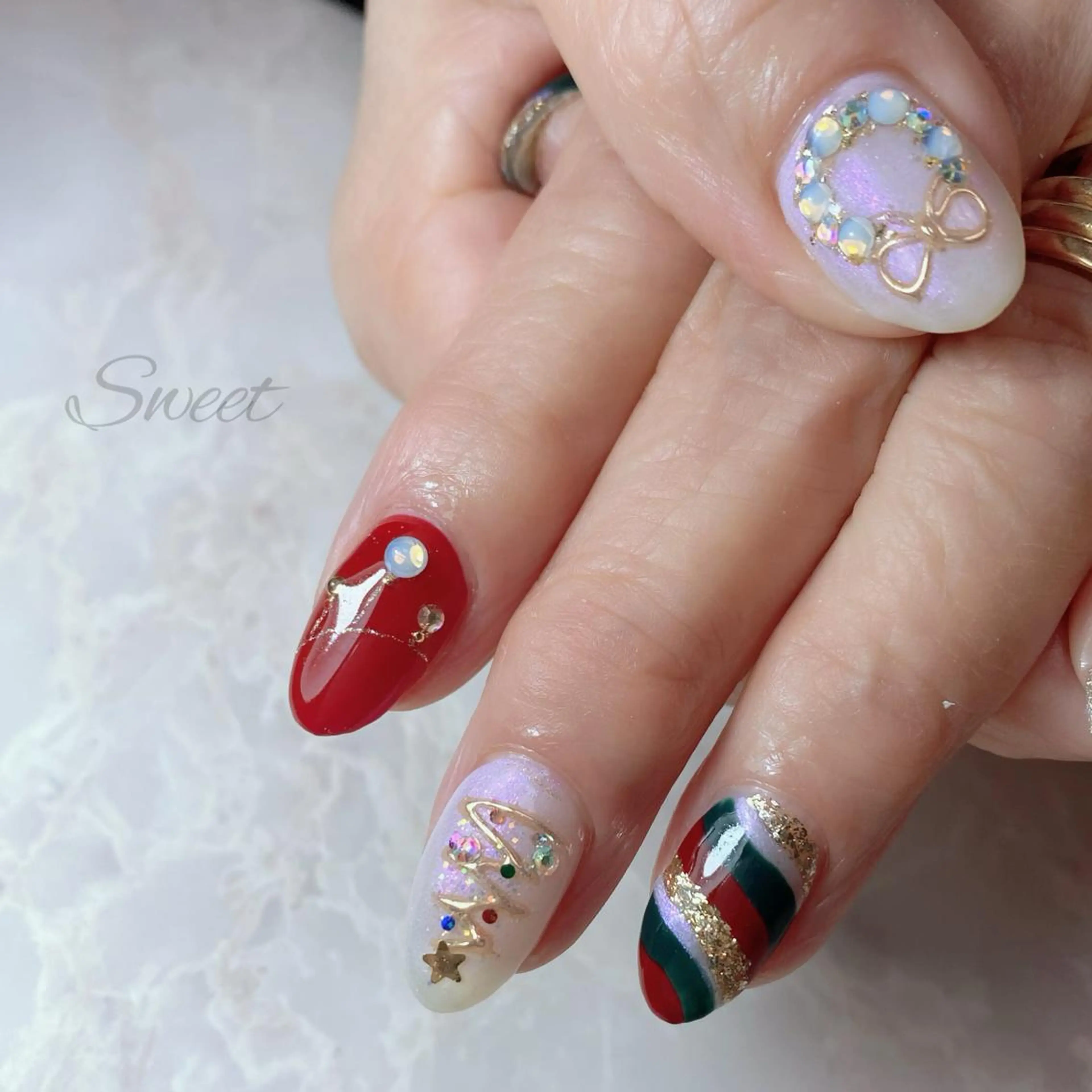 ネイル 冬ネイル クリスマス sweet 仲野陽子のネイルデザイン