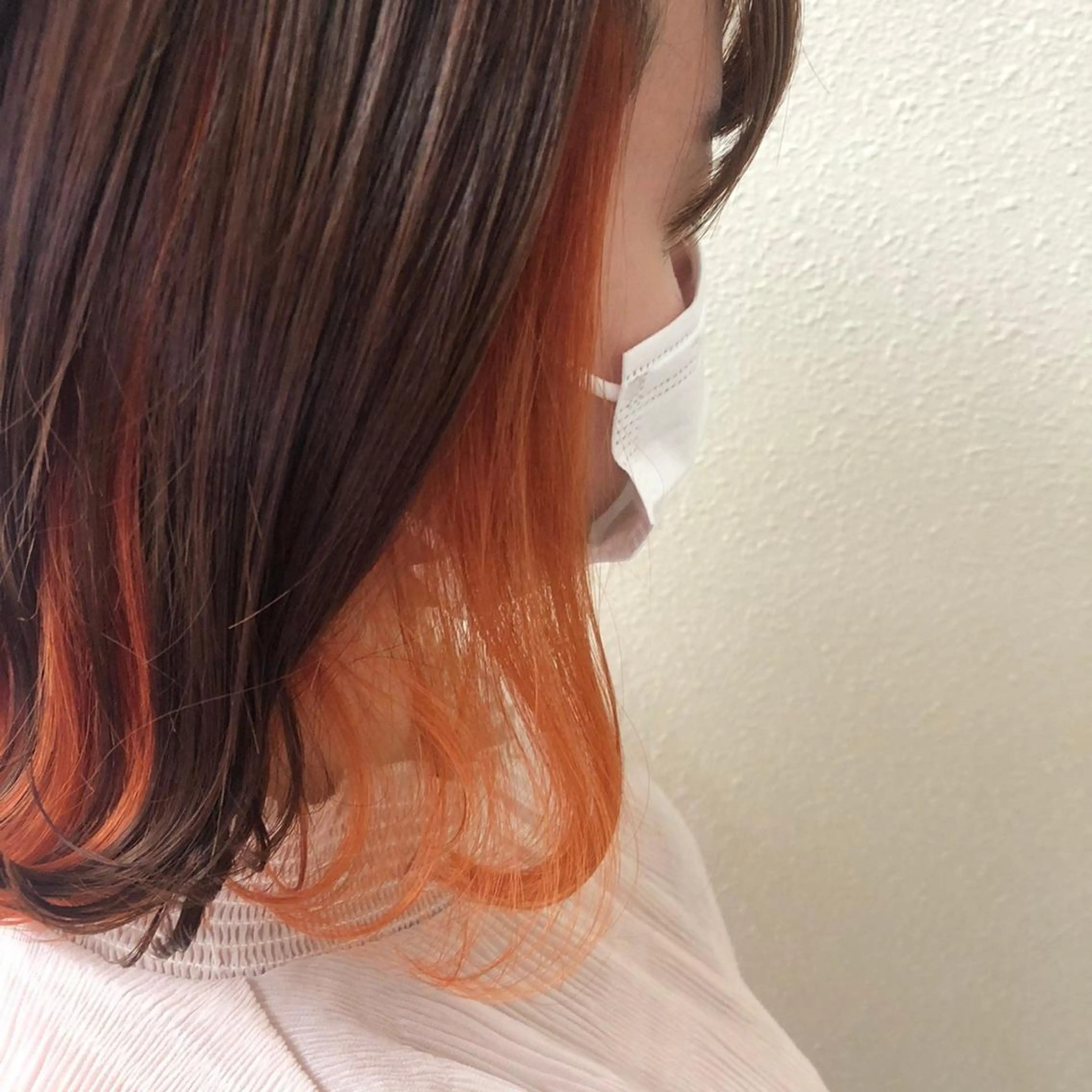 ミディアム カラー ヘアアレンジ キッズ アディクシーカラー バレイヤージュ ミストバング ベージュカラー 黒髪 カラー特化サロン梅田 Eir茶屋町/山下のヘアスタイル