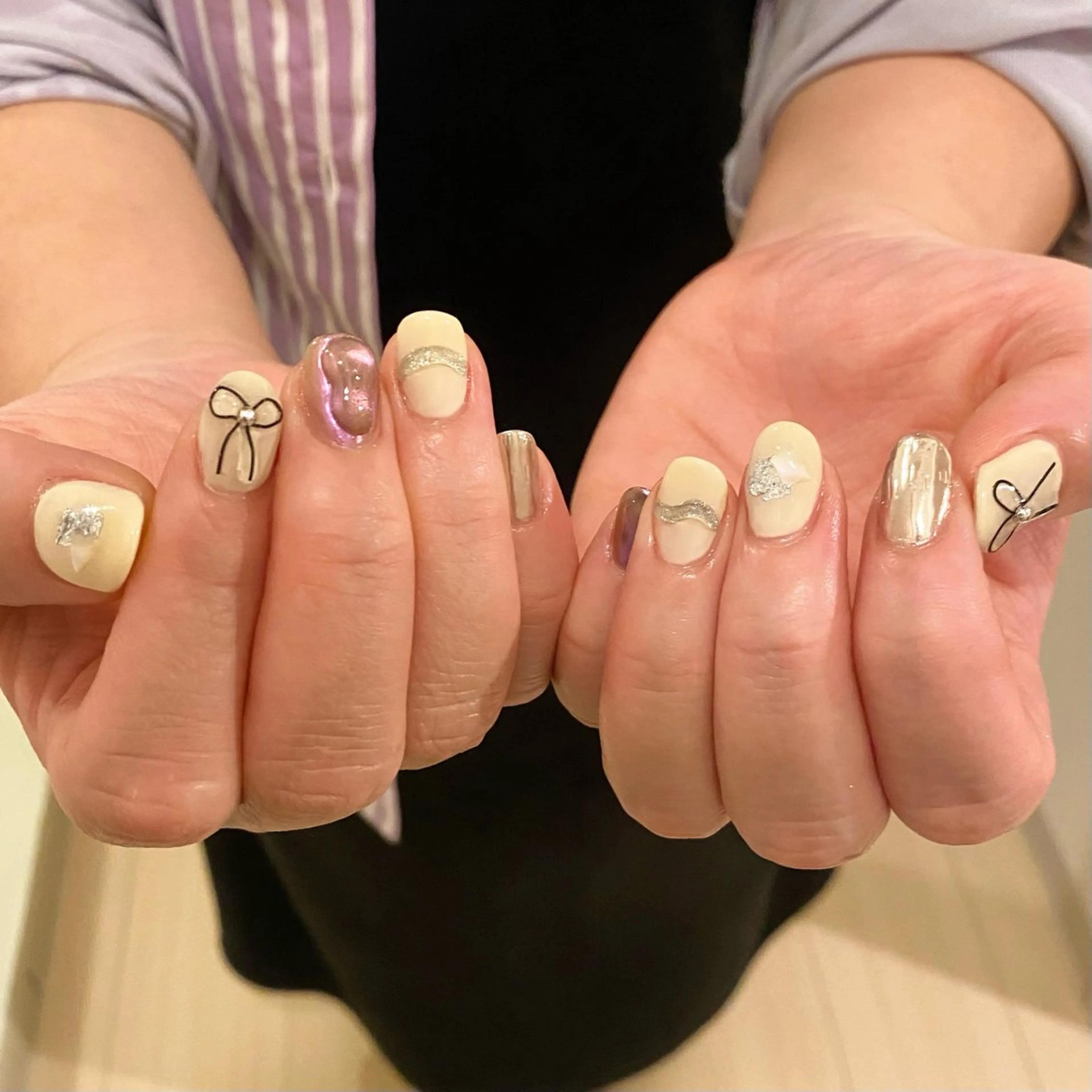 ネイル アートネイル リボン umi nailのネイルデザイン