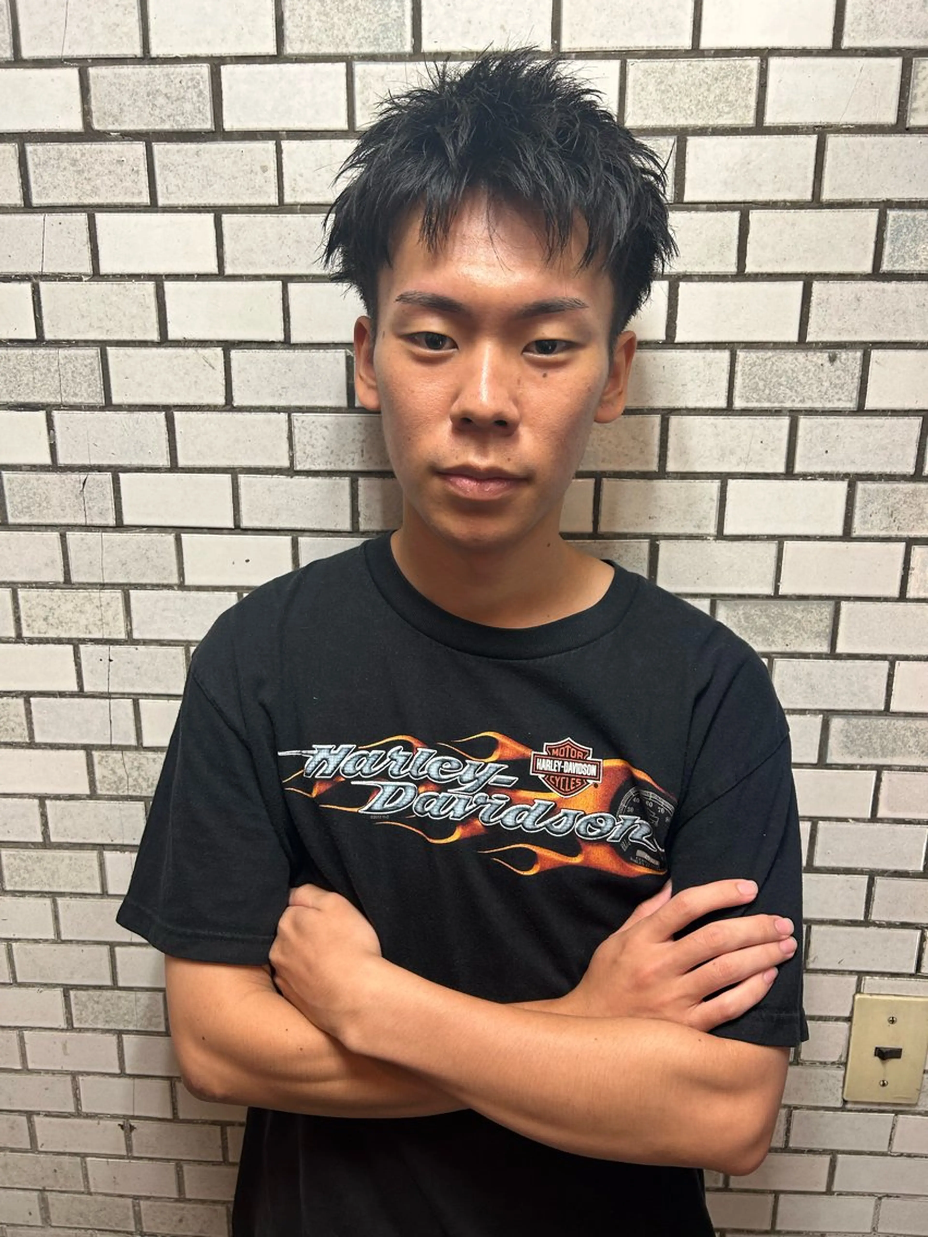 ショート メンズ メンズブリーチ メンズハイライト メンズインナーカラー メンズパーマ プードルパーマ charme所属・💈メンズ特化 /伊藤大輝💈のヘアスタイル