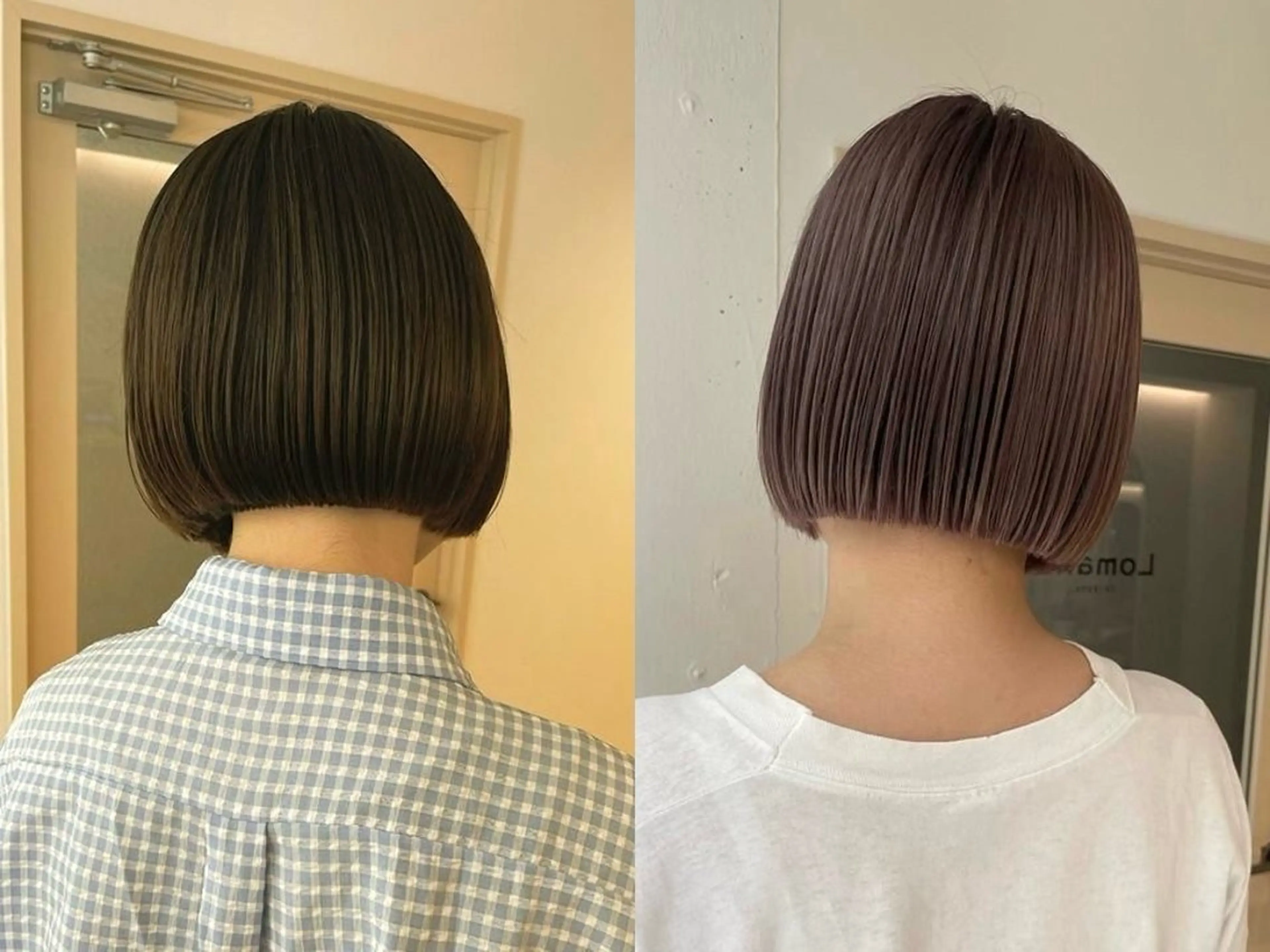 ミディアム カット ヘアカラー 小顔レイヤー×コンパ クトボブ/林隆平のヘアスタイル