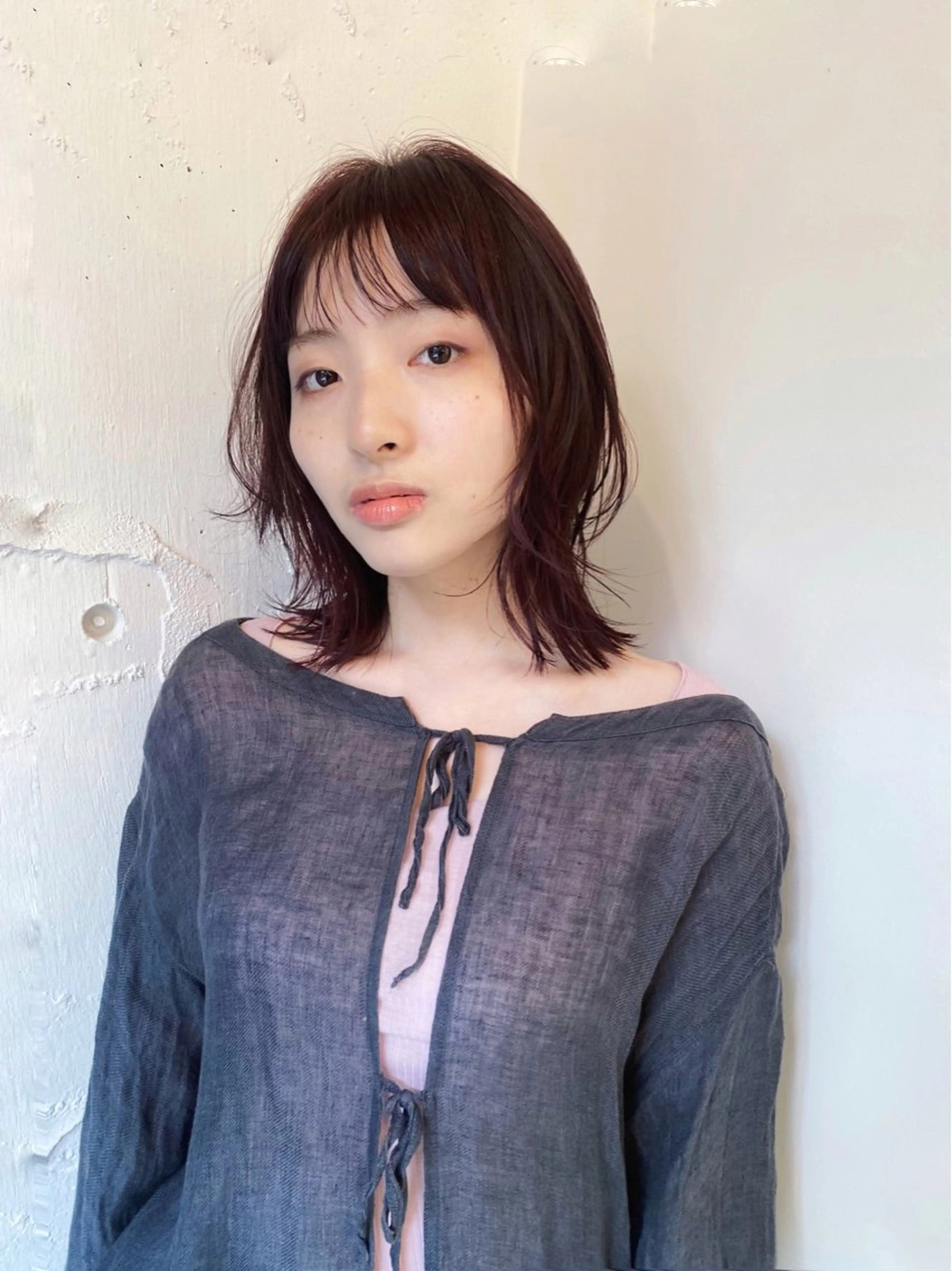 ミディアム カラー 顔まわりレイヤー レイヤーカット Teal所属・大石 沙季のヘアスタイル