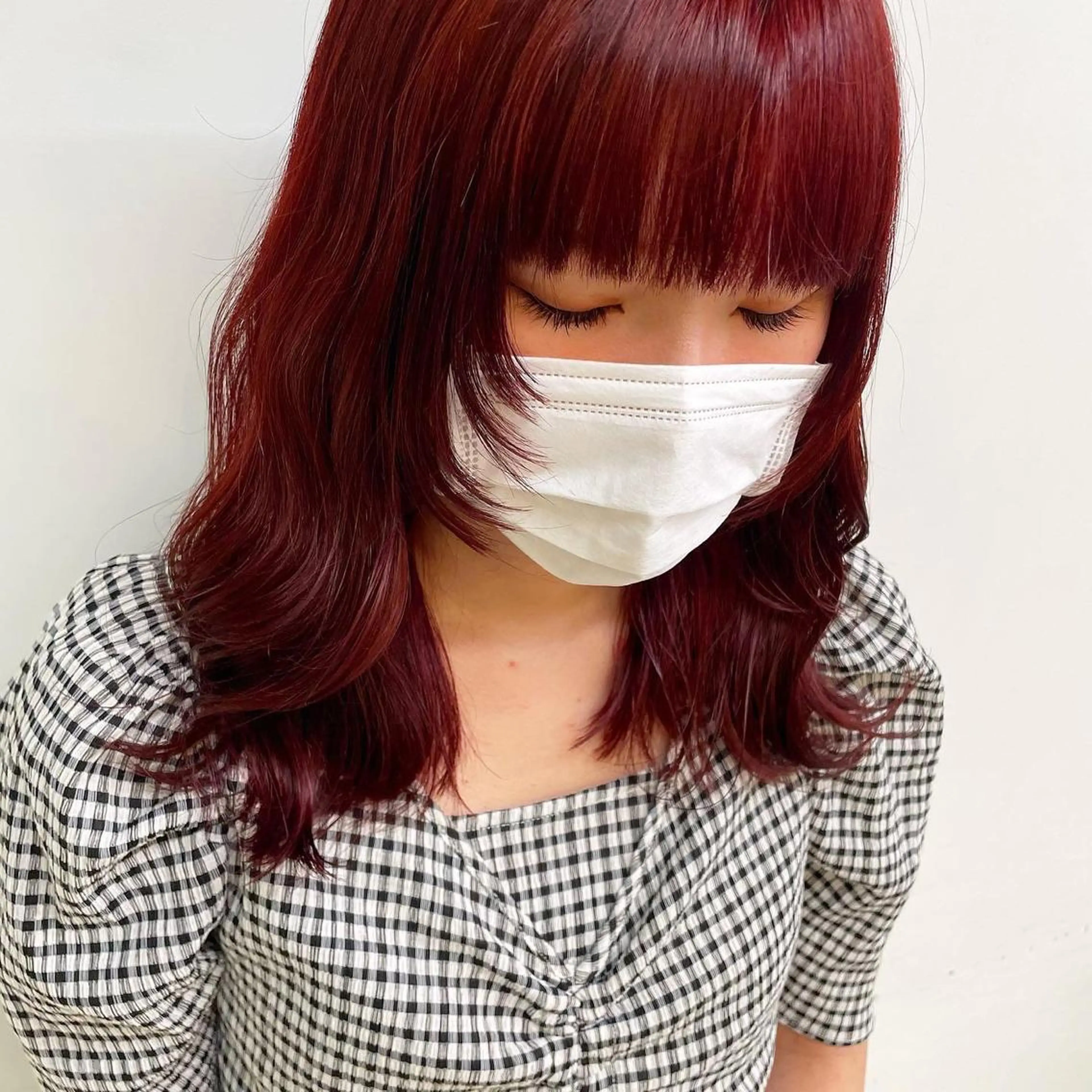 セミロング カラー ヘアカラー トリートメント 🍒ワイン系 ウルフカット🍒拓未のヘアスタイル
