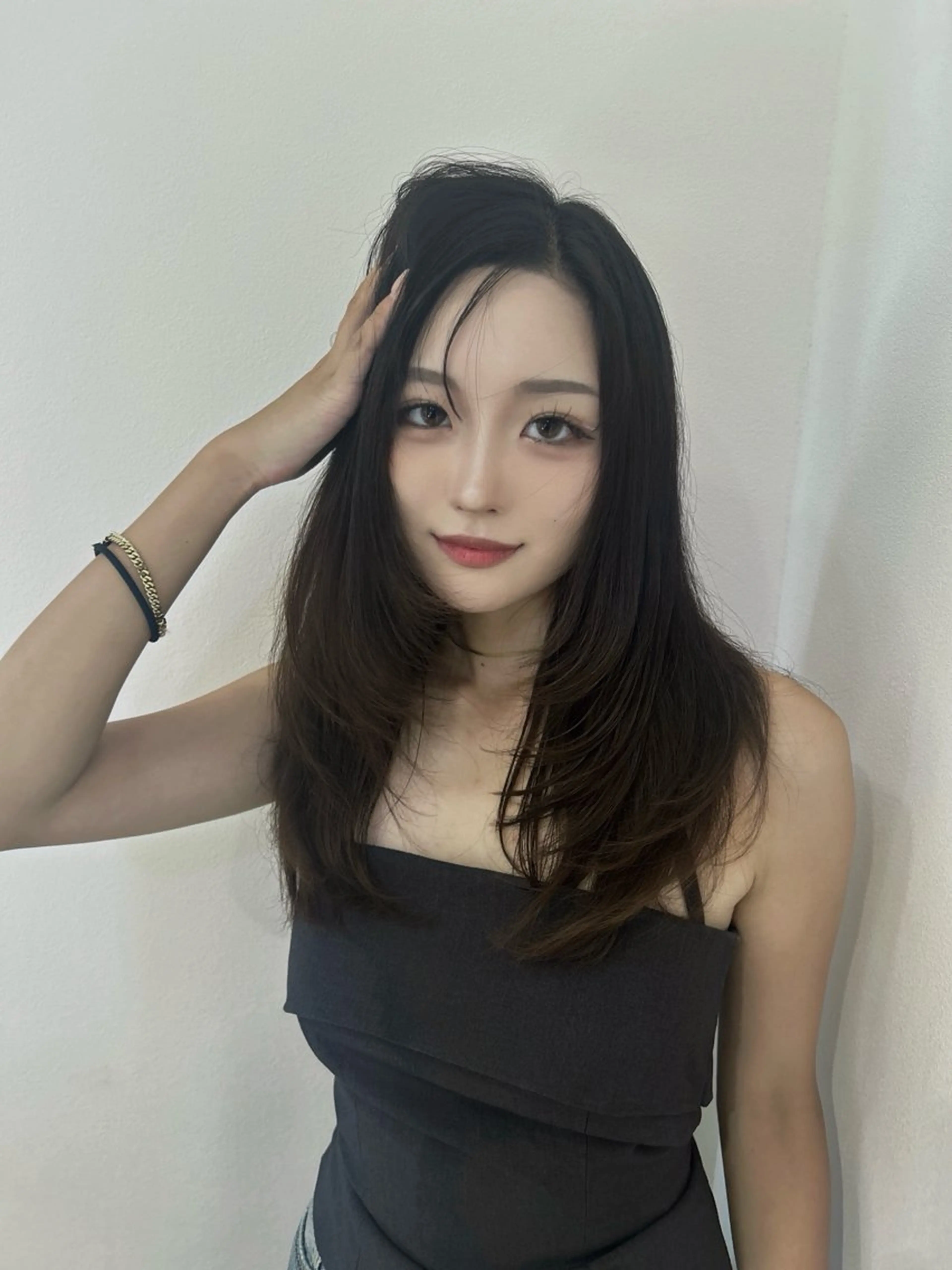 セミロング レイヤーカット カット ヘアカラー 大阪韓国ヘア/ /酸性縮毛矯正ゆうとのヘアスタイル