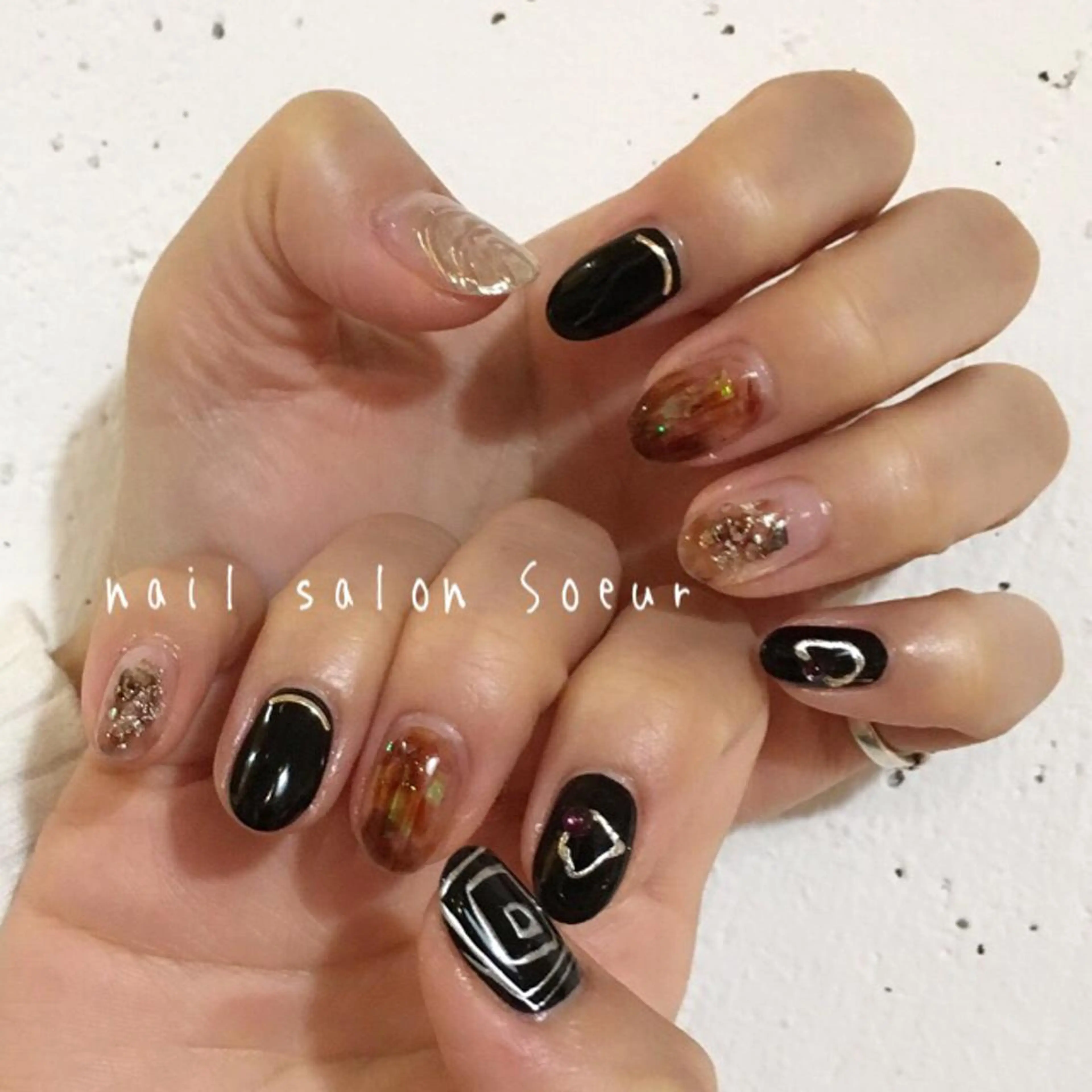 ネイル アートネイル 長さ出し ジェルネイル マットネイル ミラーネイル ハンドネイル nail salon Soeurのネイルデザイン